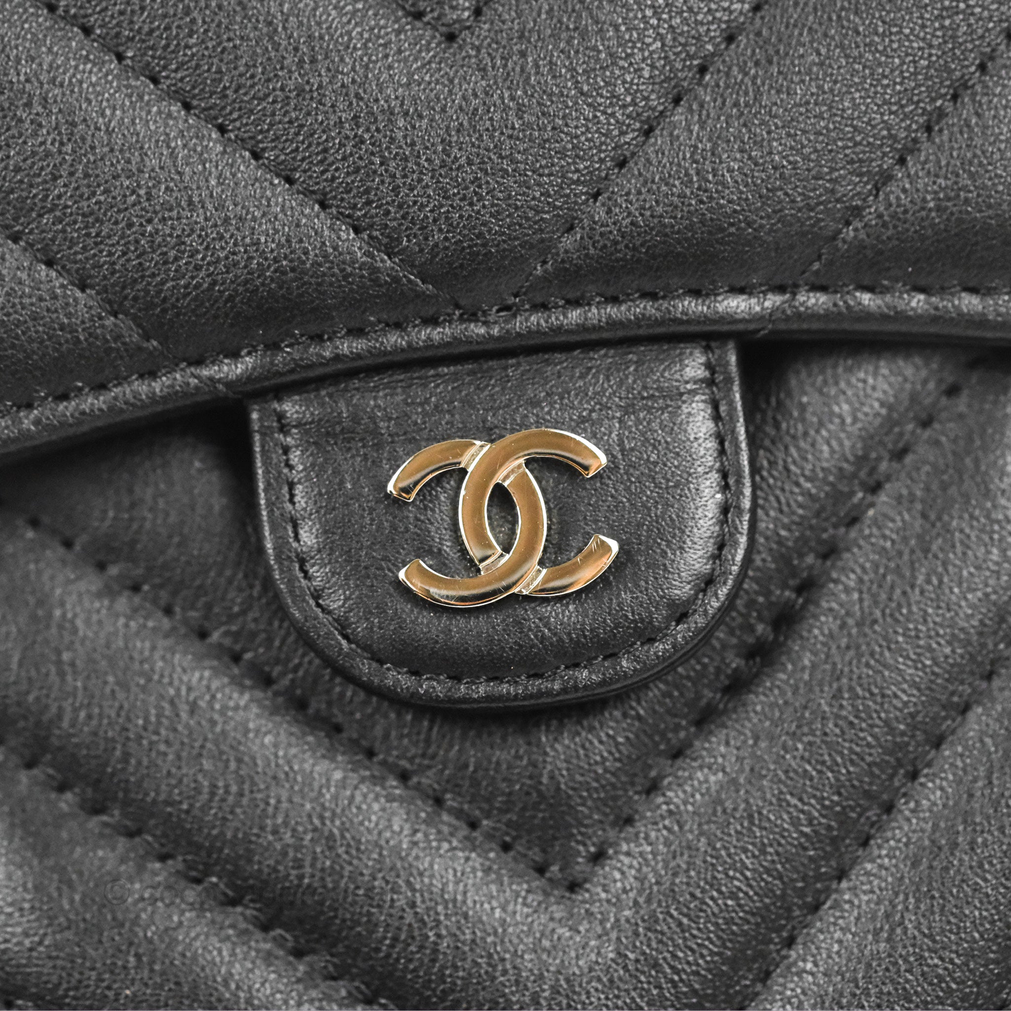 Chanel Classic Chevron Phone Holder - Black Calfskin with Silver Hardware | Luxury Phone Accessory for iPhone & Samsung | Perfect for Office, Travel & Daily Use