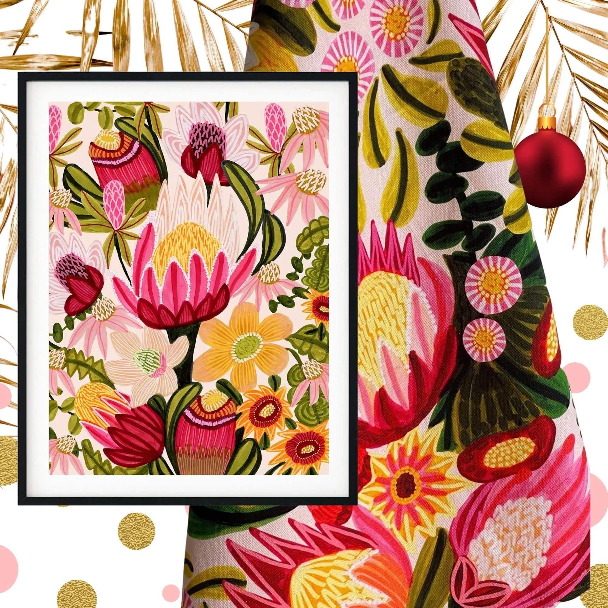 King Proteas Botanical Wall Art Gift Set - Handmade Floral Decor for Home, Office & Wedding - Perfect for Living Room, Bedroom & Event Decorations