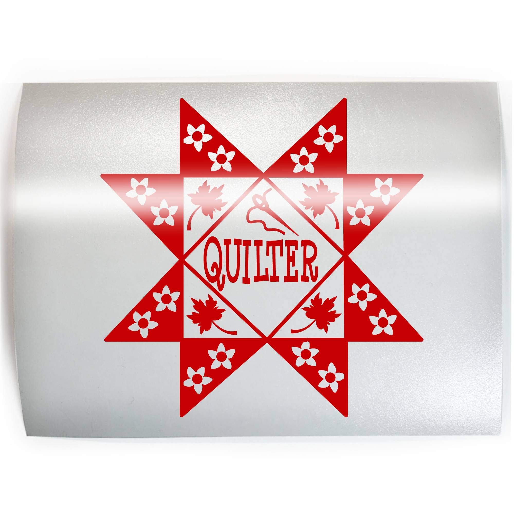 Custom Quilting Fabric Vinyl Decals - Choose Colors & Sizes - DIY Quilt Hobby Stickers for Scrapbooks, Laptops, Water Bottles & Home Decor