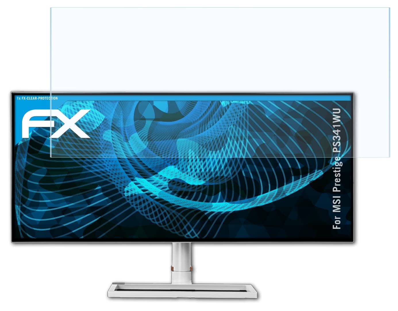 atFoliX Ultra-Clear FX Screen Protector for MSI Prestige PS341WU Monitor - Anti-Glare & Scratch-Resistant Protective Film for Work & Gaming Setup