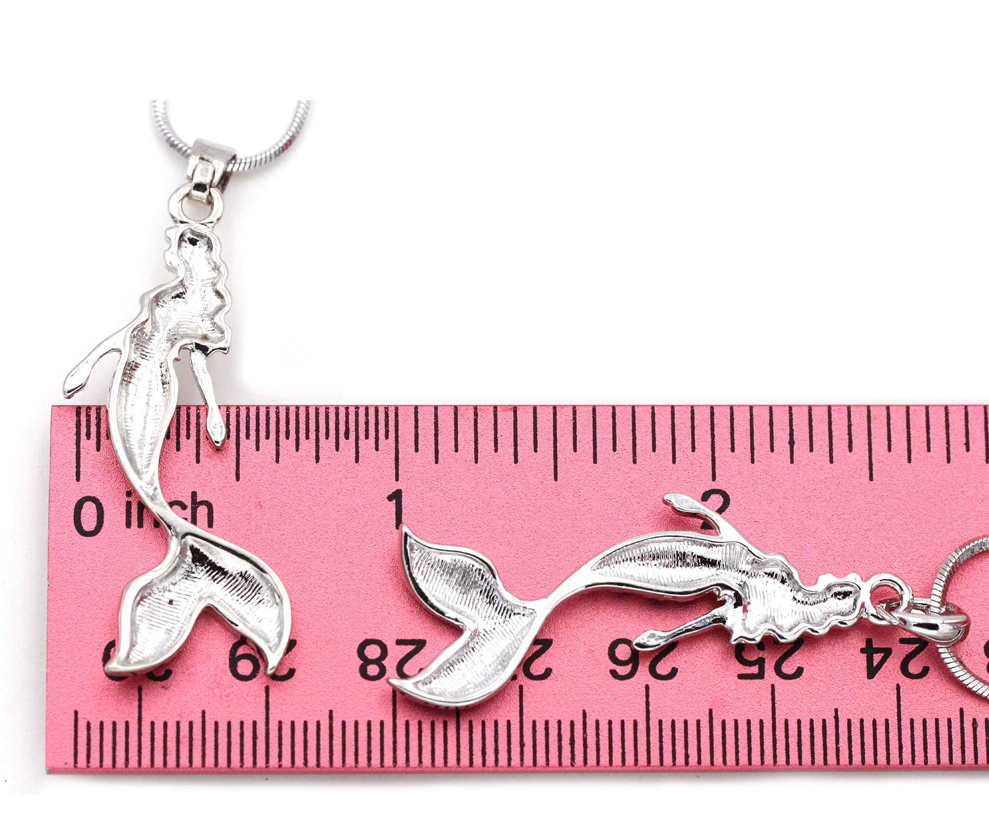 Mermaid Pendant Necklace - Sterling Silver Ocean Jewelry Gift Set with Gift Box - Perfect for Birthday, Anniversary & Valentine's Day Gifts