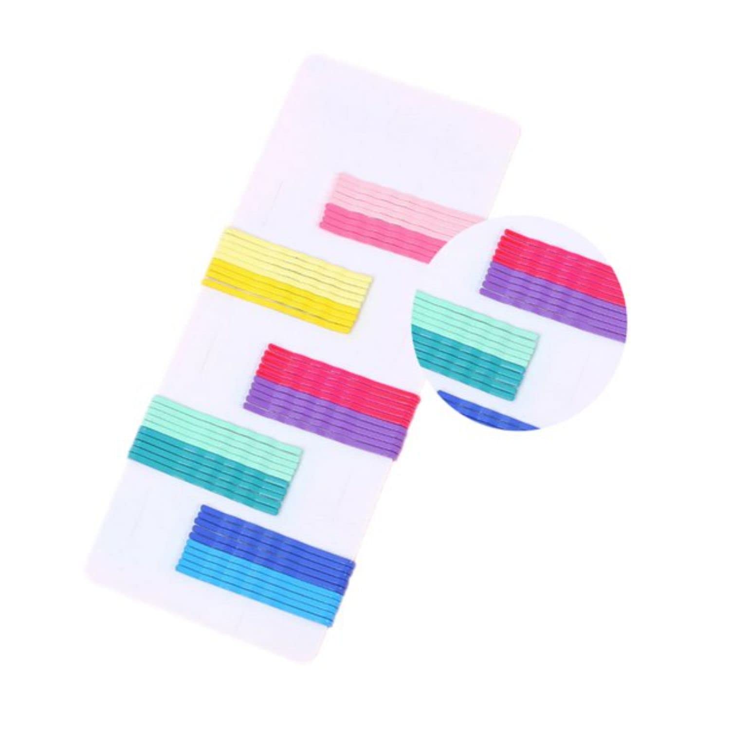 FAMEZA 50Pcs Rainbow Bobby Pins - Hair Bun Clips, Hair Grips & Styling Pins for Women & Girls | Secure Hold for Updos, Braids & Everyday Hairstyles