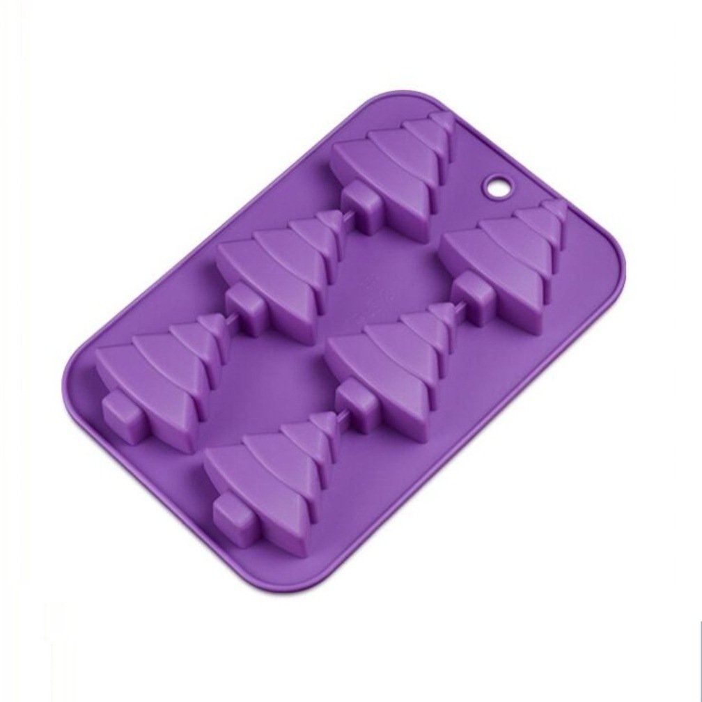 Allforhome 6-Piece Christmas Tree Silicone Soap Molds Set - Pine Tree Muffin Cups for Handmade Soap, Polymer Clay, Jelly, Biscuit & DIY Crafts | Perfect for Holiday Baking, Soap Making & Christmas Decorations