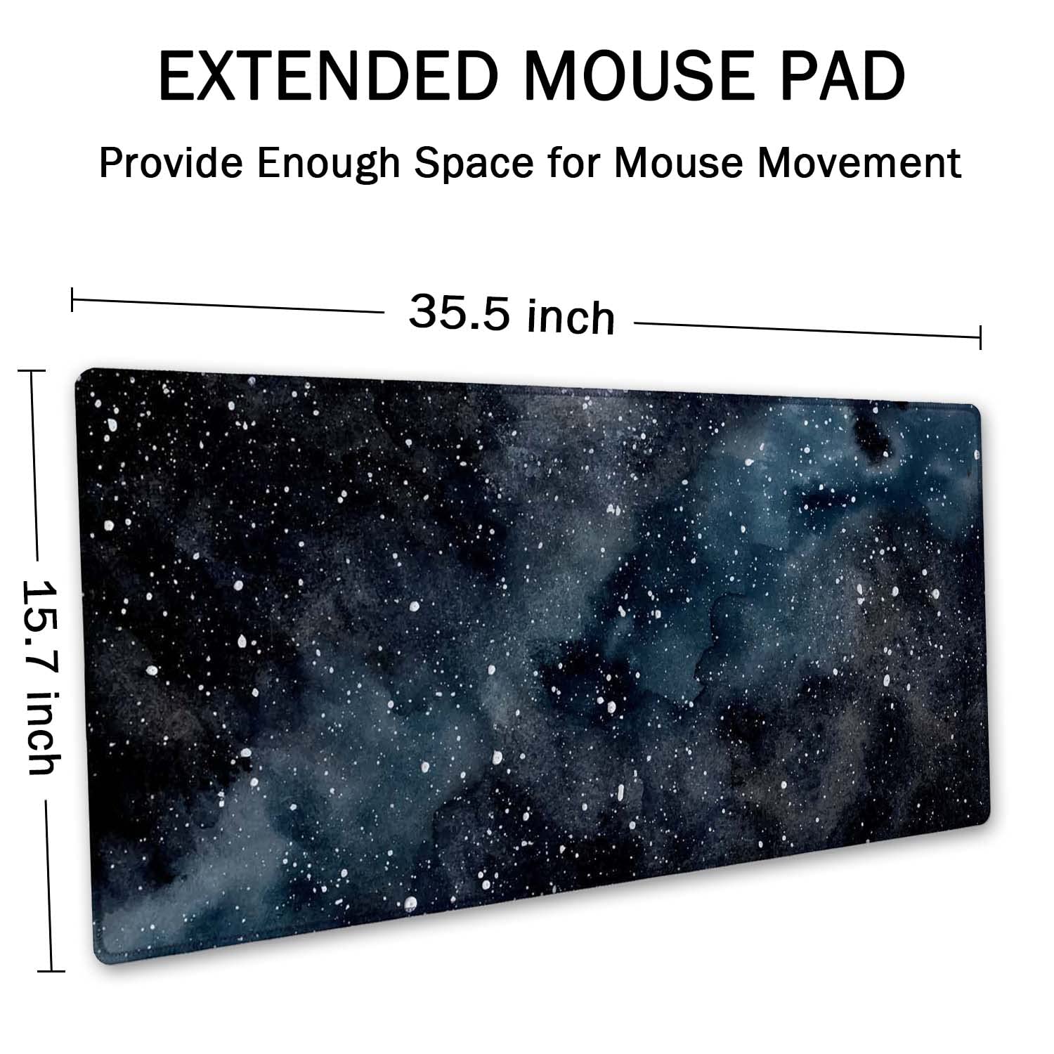 SSOIU Large Extended Gaming Mouse Pad (35.5x15.7 Inch) - Dark Starry Night Galaxy Design Non-Slip Desk Mat for PC, Computer, Office & Gaming Setup | Perfect for Gamers, Programmers & Home Office Workspace