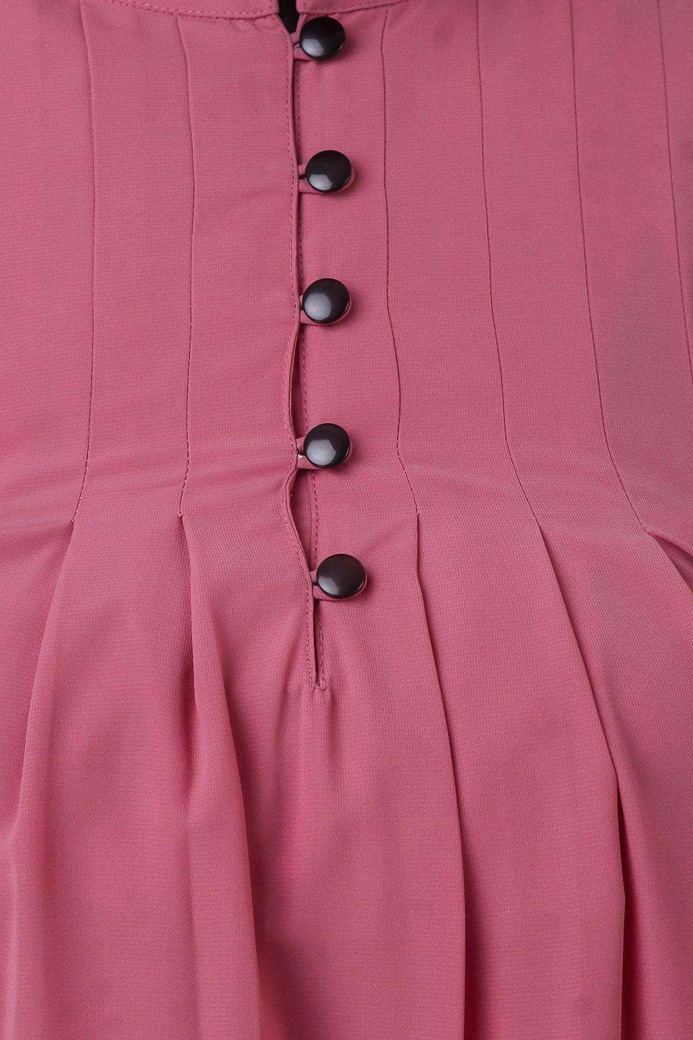 Elegant Dusty Pink Crepe Abaya - Modest Islamic Dress for Women - Perfect for Prayer, Eid, and Special Occasions