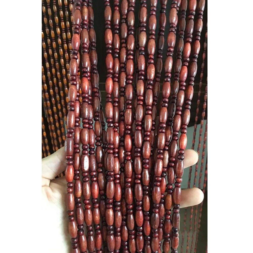 GuoWei 60 Strands Wooden Beaded Curtains - 35x56 Inch Customizable Room Divider for Doorways, Closets & Living Rooms | Boho Home Decor, Bedroom Partition & Window Treatment
