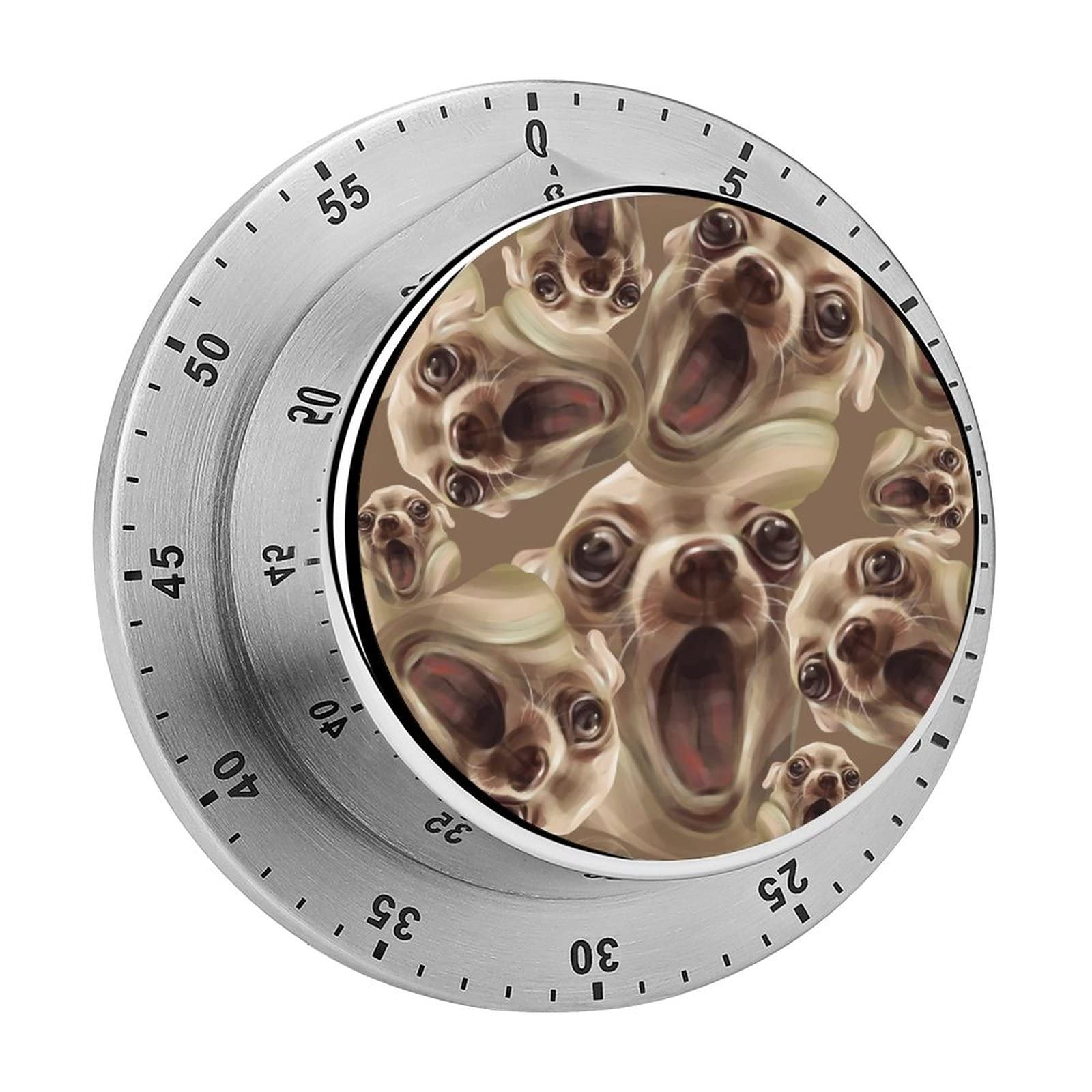 Kitchen Timer with Cute Chihuahua Design - Magnetic, Waterproof, Stainless Steel Multiuse Cooking Timer for Baking, Oven, and Home Use - Perfect for Kitchen, Camping, and Outdoor Activities