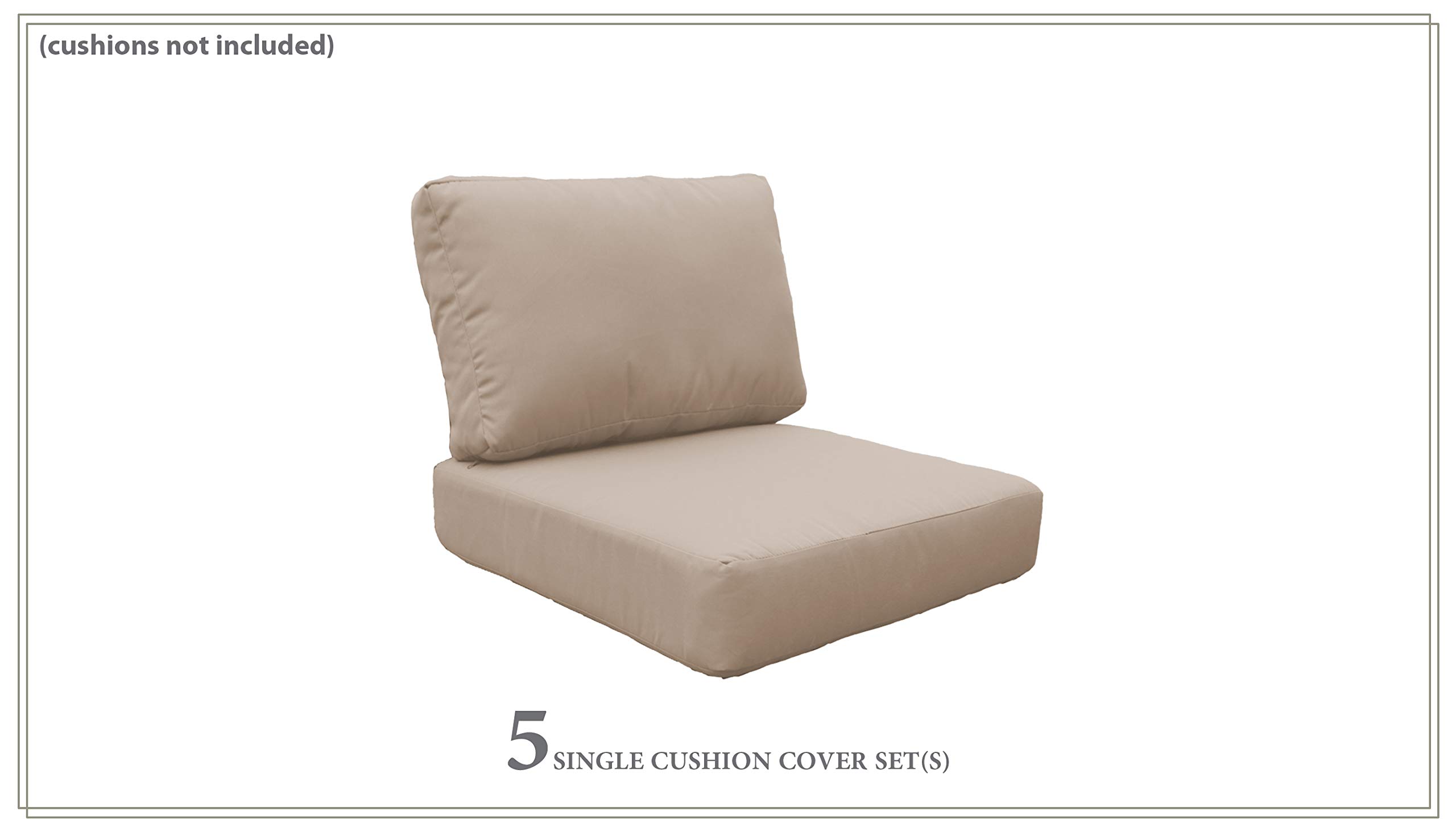TK Classics High Back Outdoor Patio Dining Chair Cover Set in Wheat for MIAMI-06e - Waterproof & UV Resistant - Perfect for Poolside, Garden, and Restaurant Use (Cushions Not Included)
