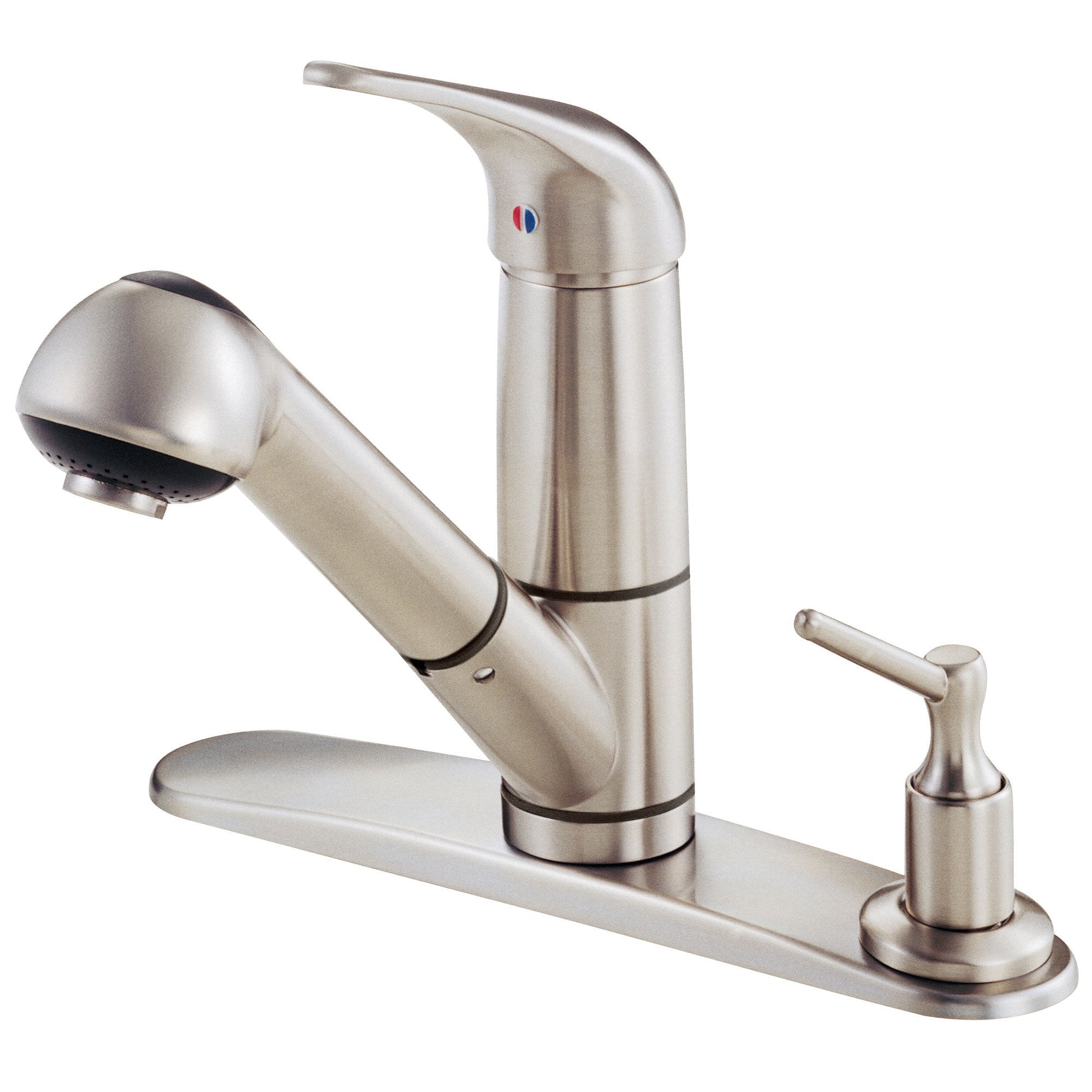 Danze Melrose Stainless Steel Pull-Out Kitchen Faucet with Soap Dispenser - High Arc Modern Design for Easy Washing & Filling Large Pots (Ideal for Home Kitchen & Commercial Use)