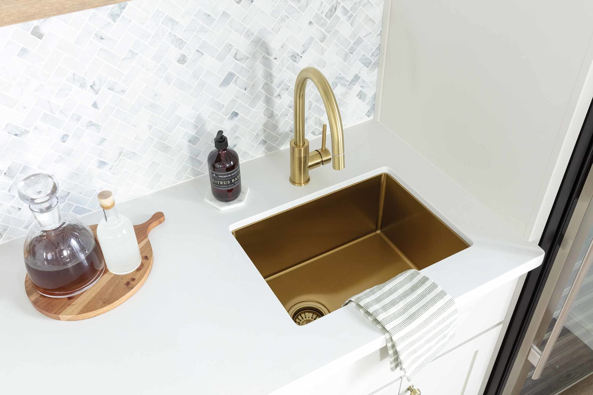 Miseno MNO003DSSP Commercial Grade Bar Faucet - PVD Stainless Steel Finish, High Arc Spout for Restaurants, Bars & Home Wet Bars - Durable & Corrosion Resistant
