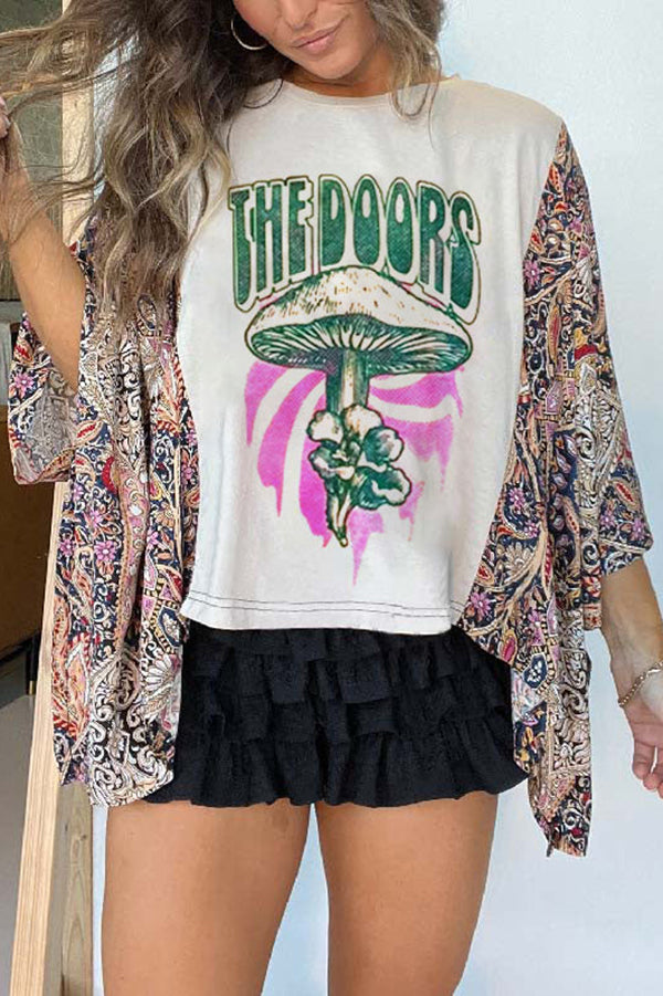 Stylish Ethnic Print Batwing Sleeve Loose Blouse for Women - Boho Chic Flowy Tunic Top for Casual Wear, Parties & Vacation Outfits