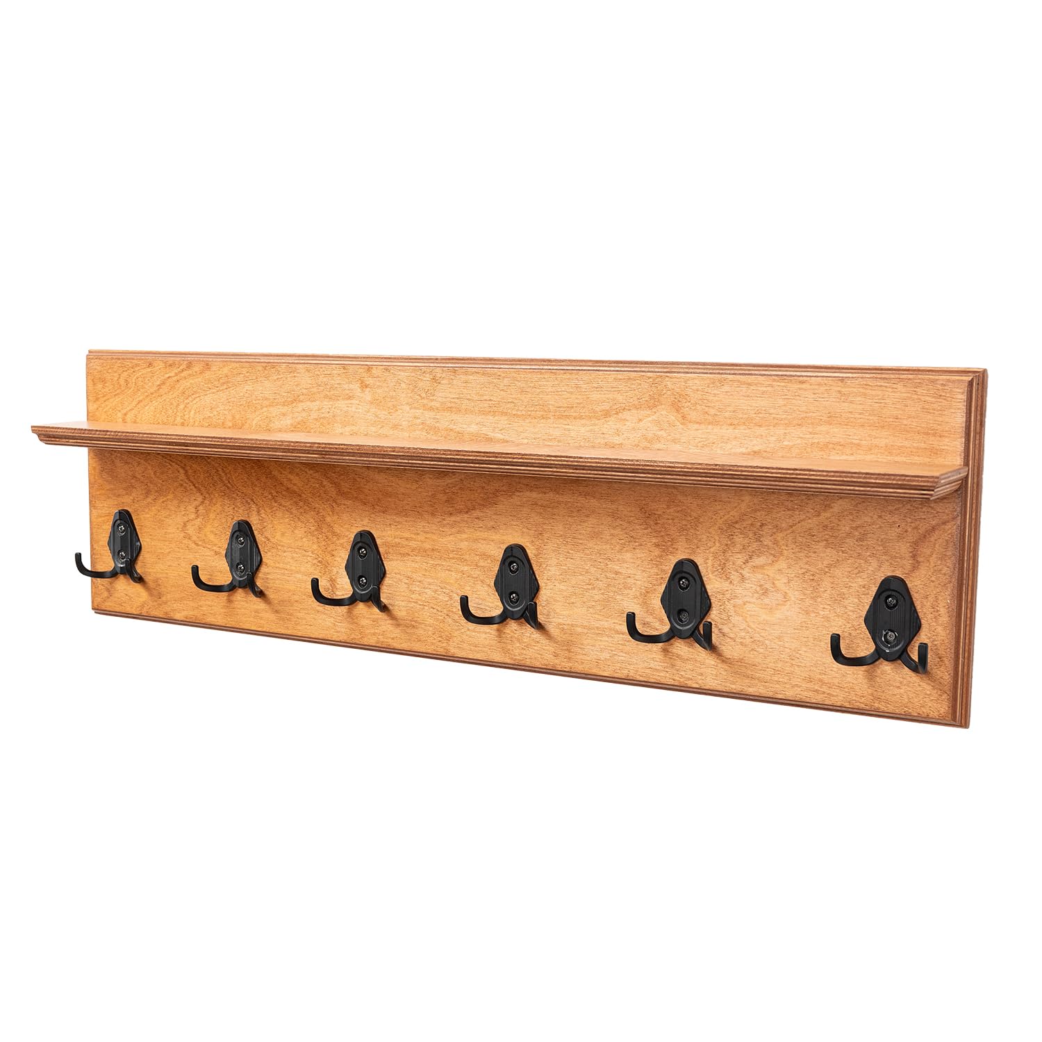 Rustic Wall Mounted Coat Rack with Shelf - 20