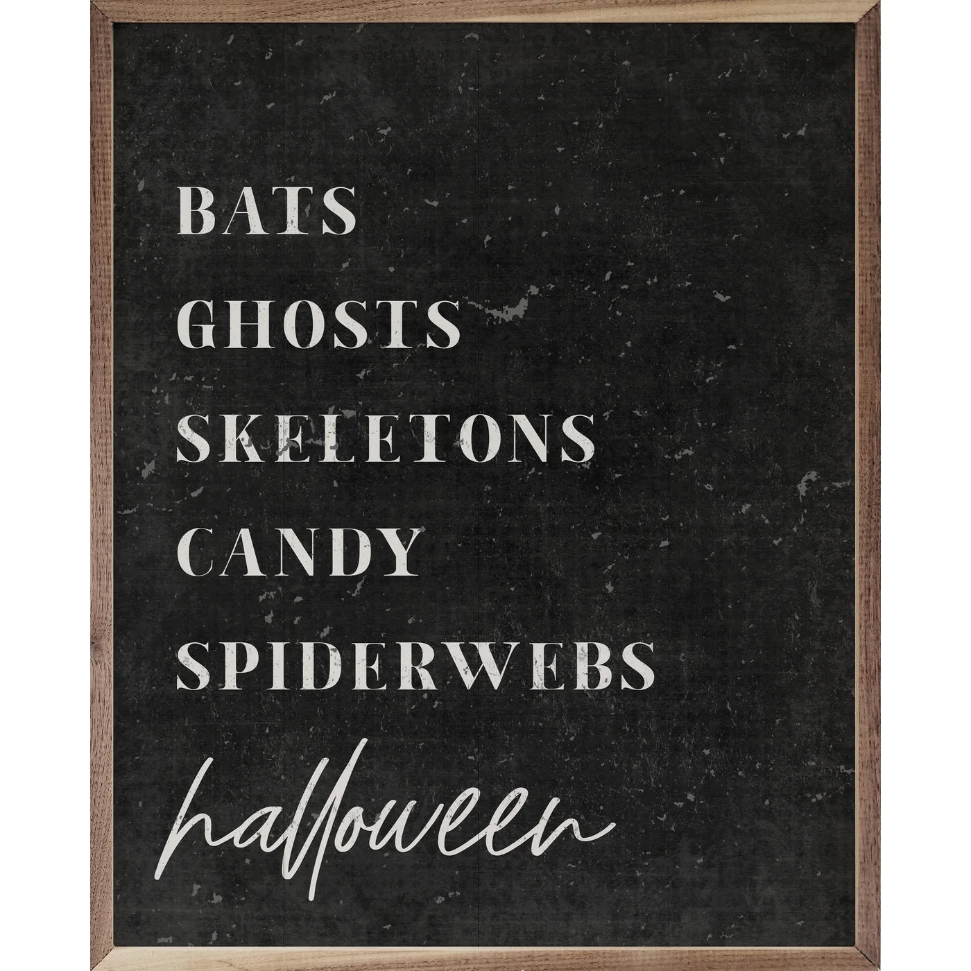 Halloween Traditions Black Wood Framed Print - Spooky Wall Art Decor for Home, Office & Halloween Party Decoration