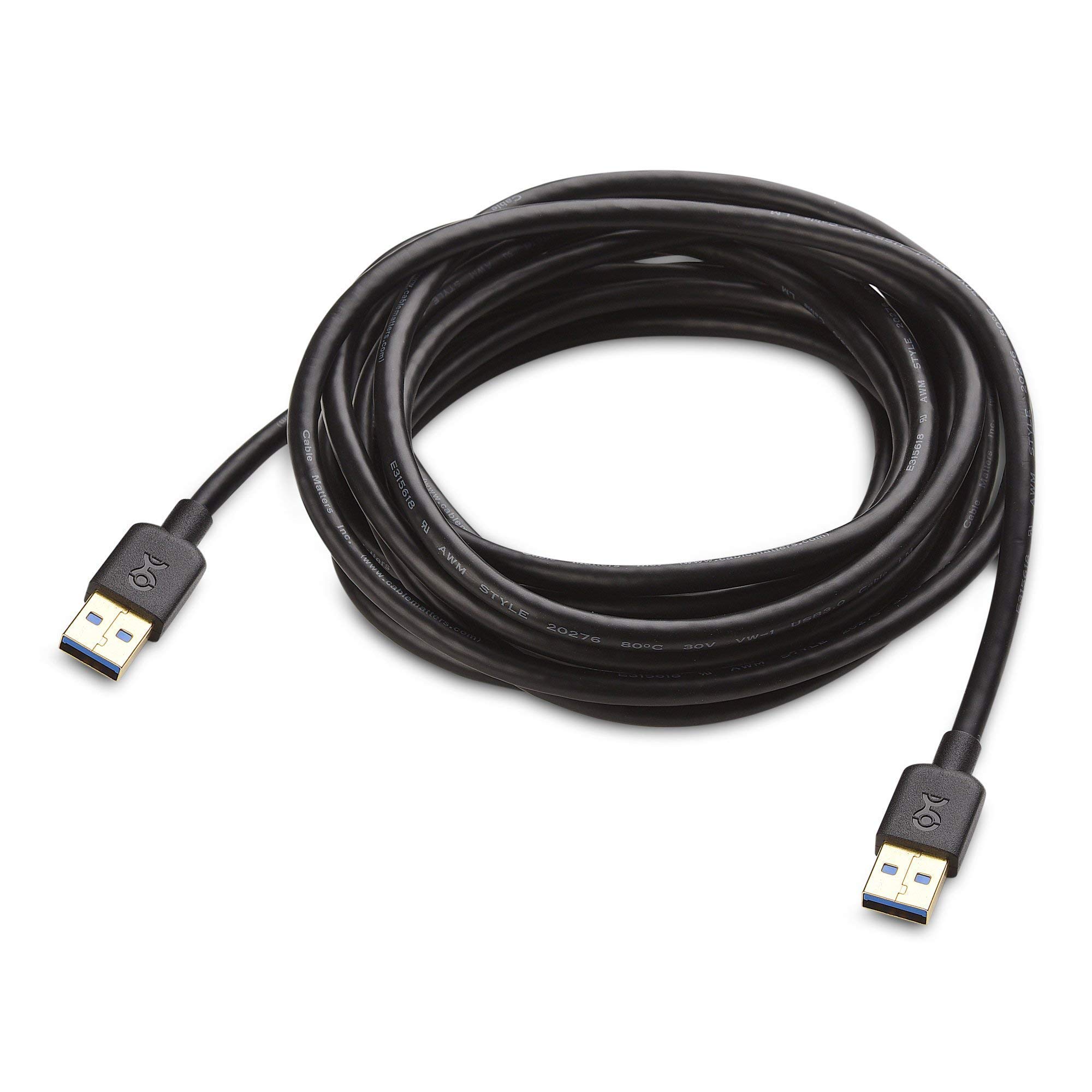 Cable Matters 10ft USB 3.0 Extension Cable Male to Male - High Speed Data Sync & Charging Cord for PC, Laptop, Printer, Hard Drive | Durable Black Nylon Braided Design