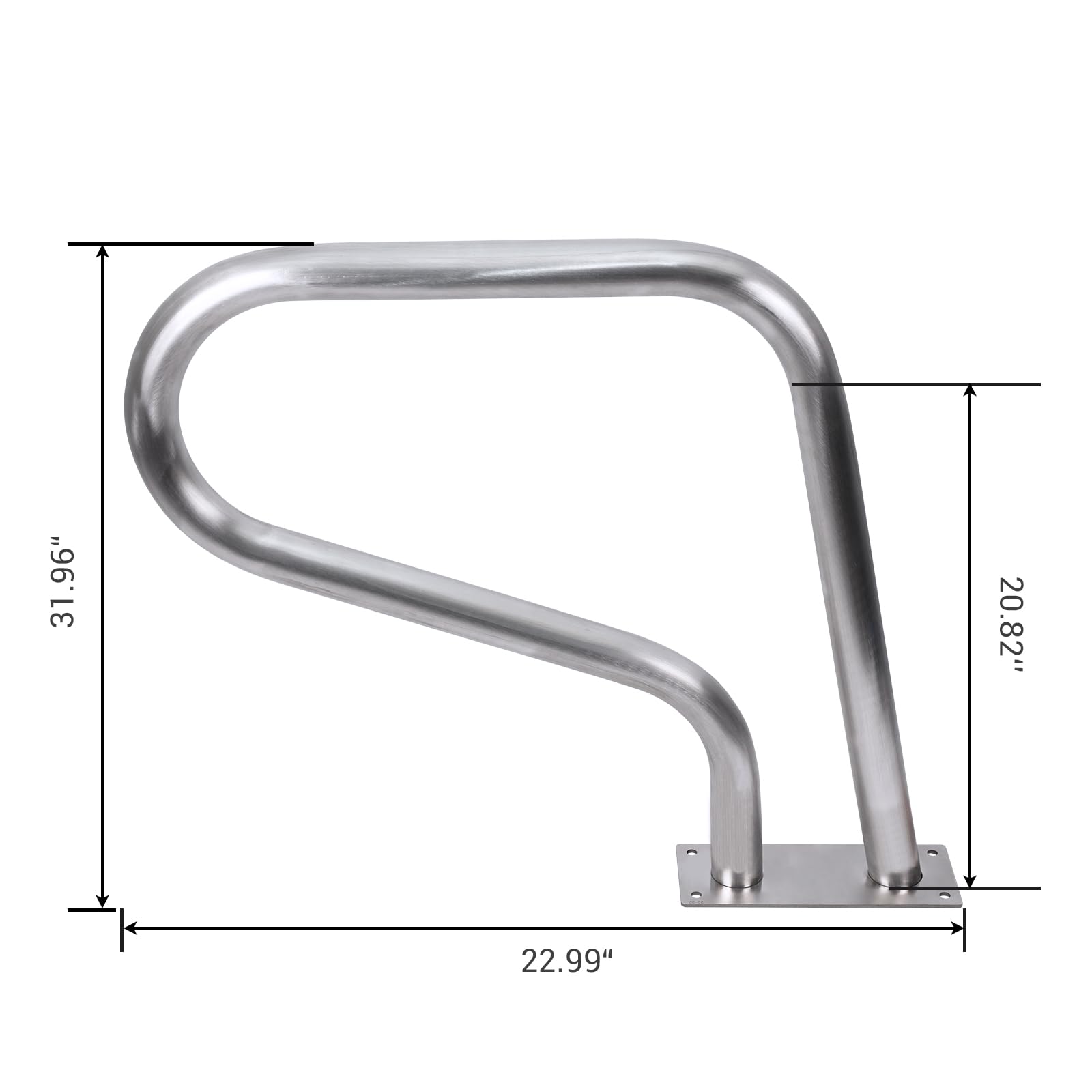 32 x 23 Inch 304 Stainless Steel Swimming Pool Handrail with Blue Grip Cover - Rustproof Safety Rail for Inground Pools - Perfect for Pool Entry/Exit & Elderly/Swimmer Support