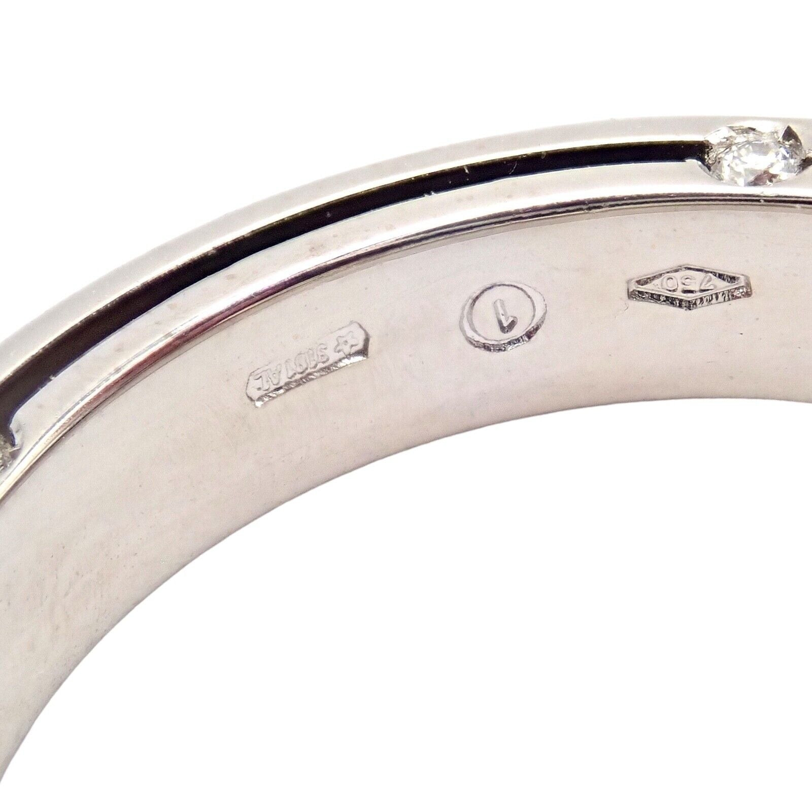 Authentic Damiani 18K White Gold Diamond D-Side 4mm Band Ring Size 7.75 - Perfect for Weddings, Anniversaries & Luxury Gifts