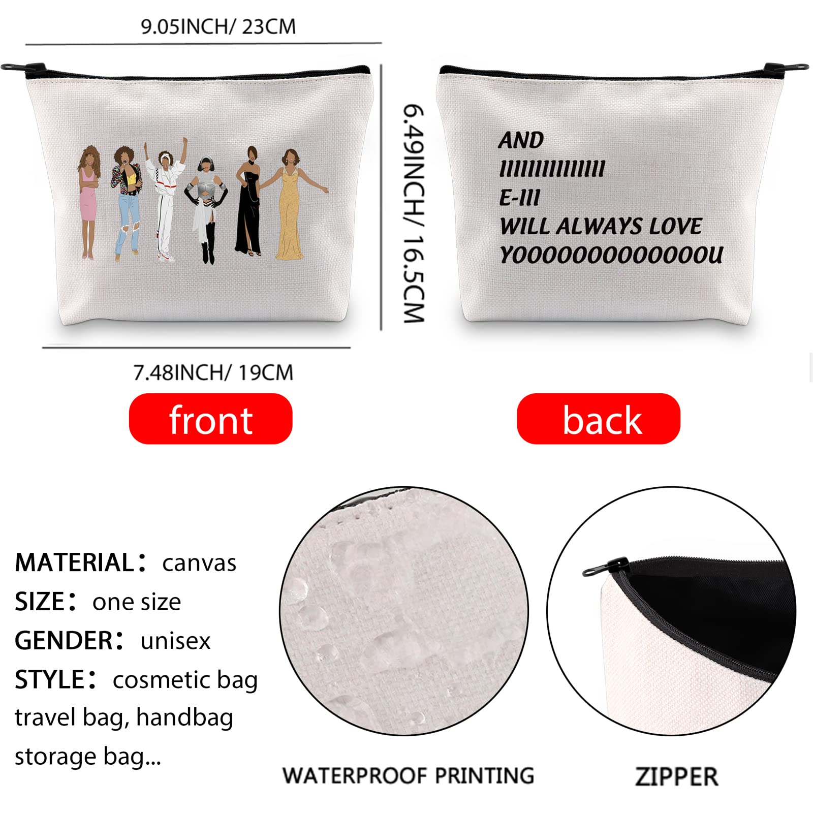 XYANFA Music Lovers Makeup Bag - Cute Cosmetic Pouch with 