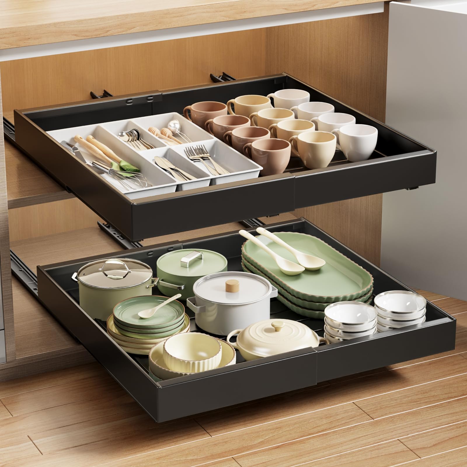 2 Pack Expandable Pull Out Cabinet Organizer - 21