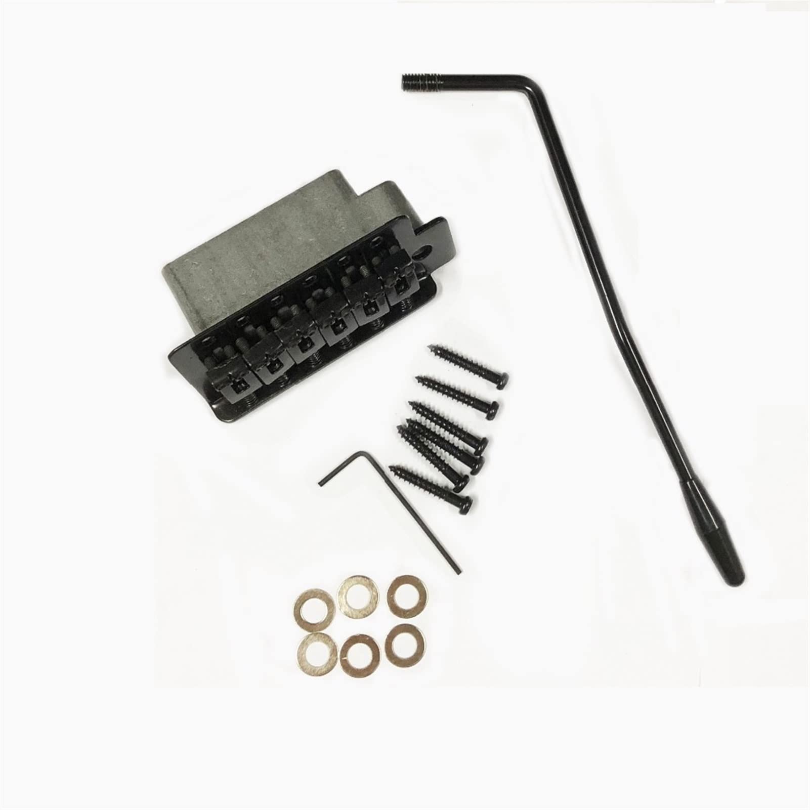 6-Piece Chrome Guitar Bridge Saddle Set for Fender Strat ST Electric Guitar - Black | Replacement Parts for Guitar Bridge Repair & Maintenance | Perfect for Home Studio, Live Performances & DIY Guitar Upgrades