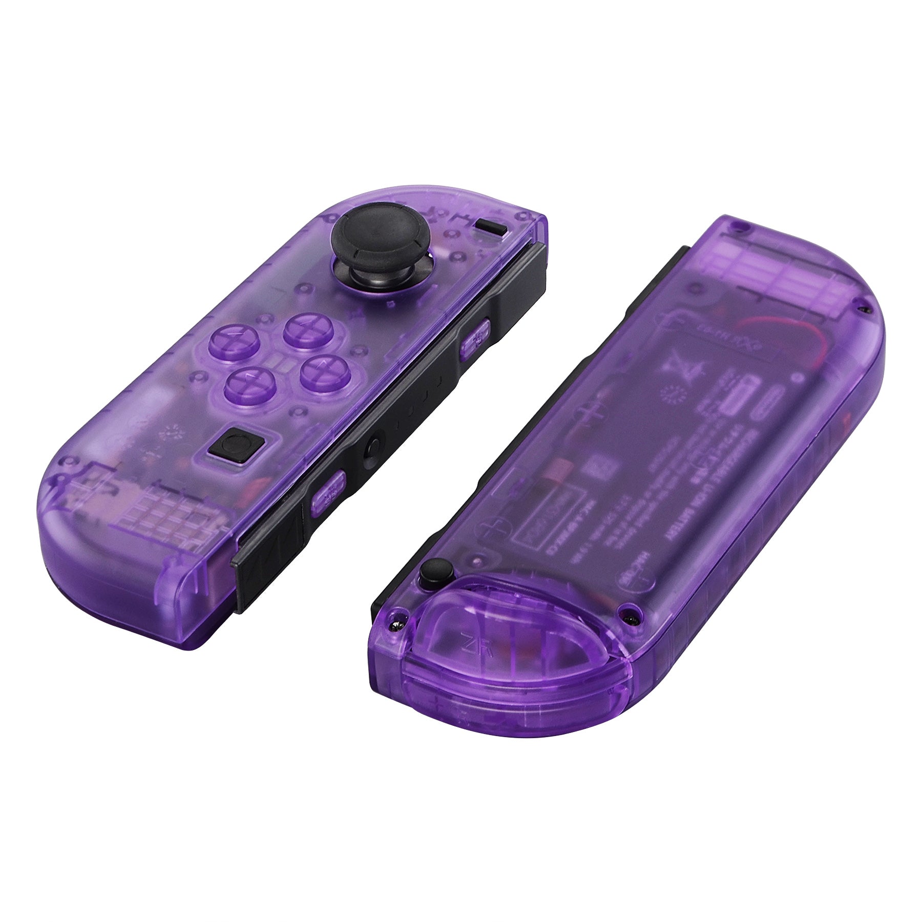 eXtremeRate Clear Atomic Purple Joycon Controller Shell with Full Button Set - DIY Replacement Housing for Nintendo Switch JoyCon & OLED JoyCon (Console Not Included) - Perfect for Gaming Enthusiasts and Custom Mods