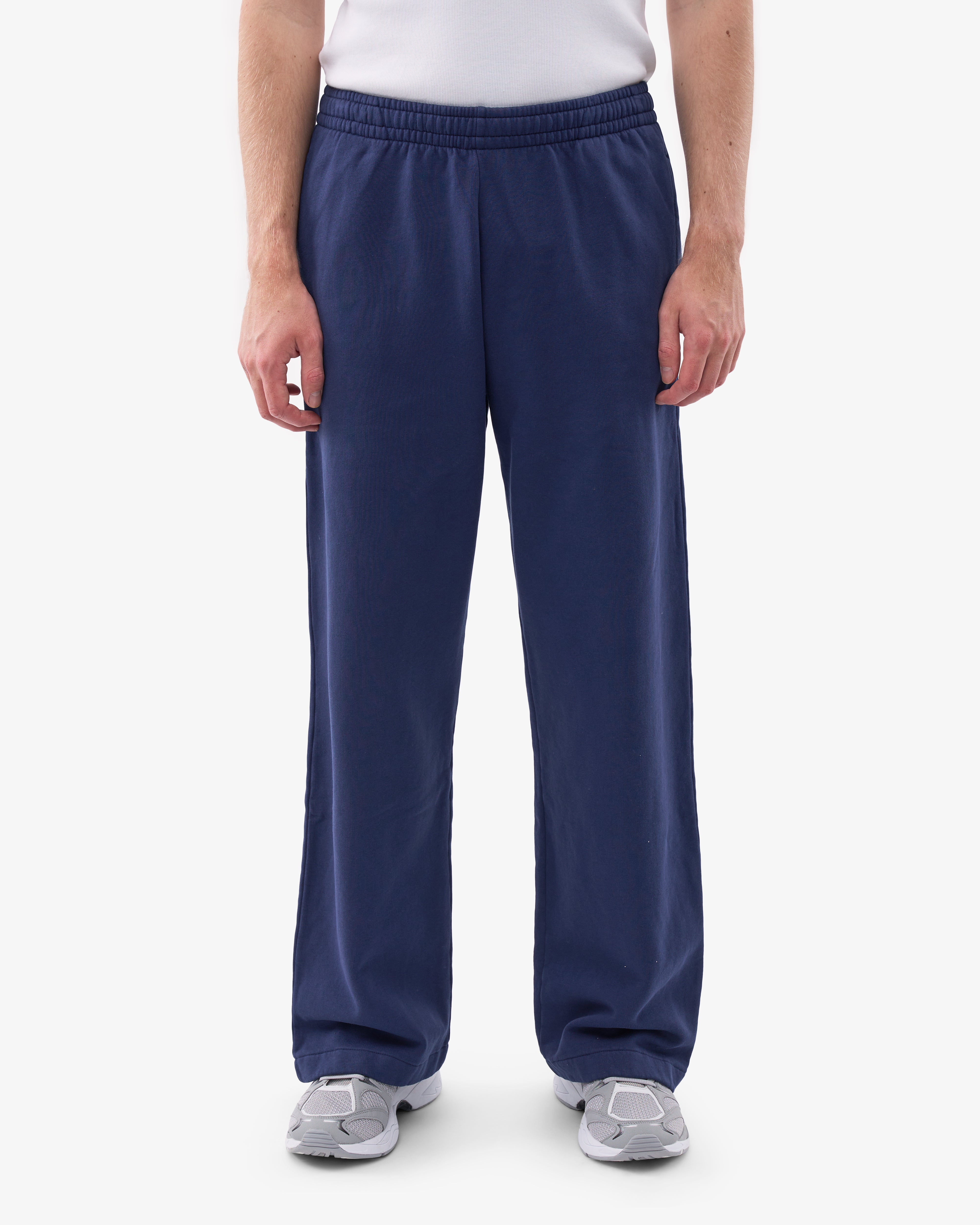 Organic Straight Leg Sweatpants for Women - Soft Cotton Joggers in Marine Blue | Lounge, Yoga & Casual Wear