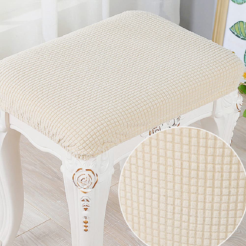 ANWUCHEN 4 Pack Elastic Rectangle Bar Stool Covers - Jacquard Chair Seat Slipcovers for Wooden & Metal Stools, Vanity Bench & Counter Stools - Perfect for Dining Room, Kitchen Island & Home Decor (Red)