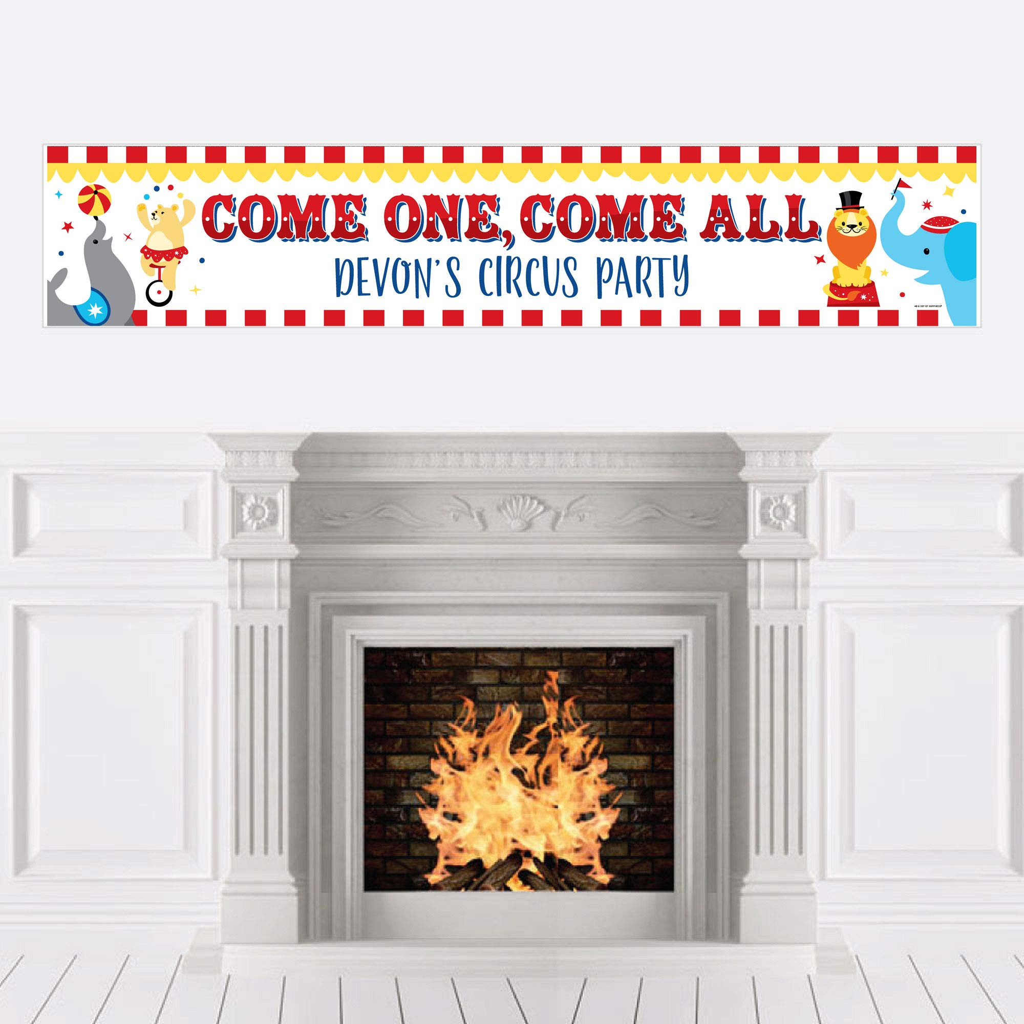 Custom Carnival Themed Party Decorations - Personalized Circus Banner for Birthday & Baby Showers - Big Dot of Happiness Step Right Up Circus Decor - Perfect for Carnival Parties, Baby Showers & Birthday Celebrations