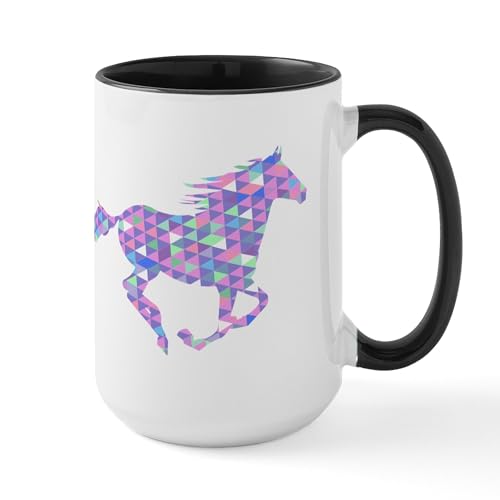 White/Black Inside - Running Horse Mugs