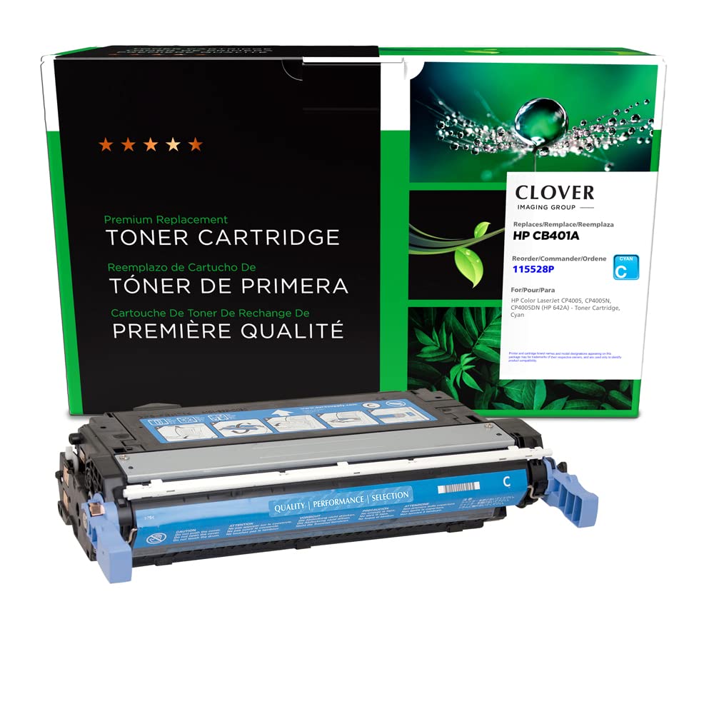High-Quality Clover Remanufactured Toner Cartridge Replacement for HP CB401A (HP 642A) - Cyan | Compatible with HP Printers | Perfect for Home & Office Printing