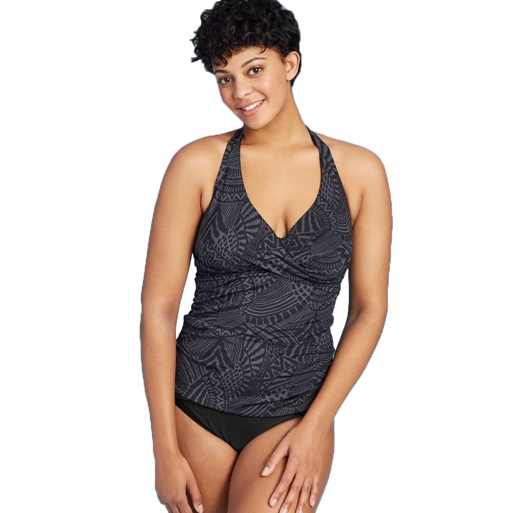 Women's Halter Tankini Top - Black, Small | Swimwear for Pool, Beach & Vacation | Comfortable & Stylish Bikini Top