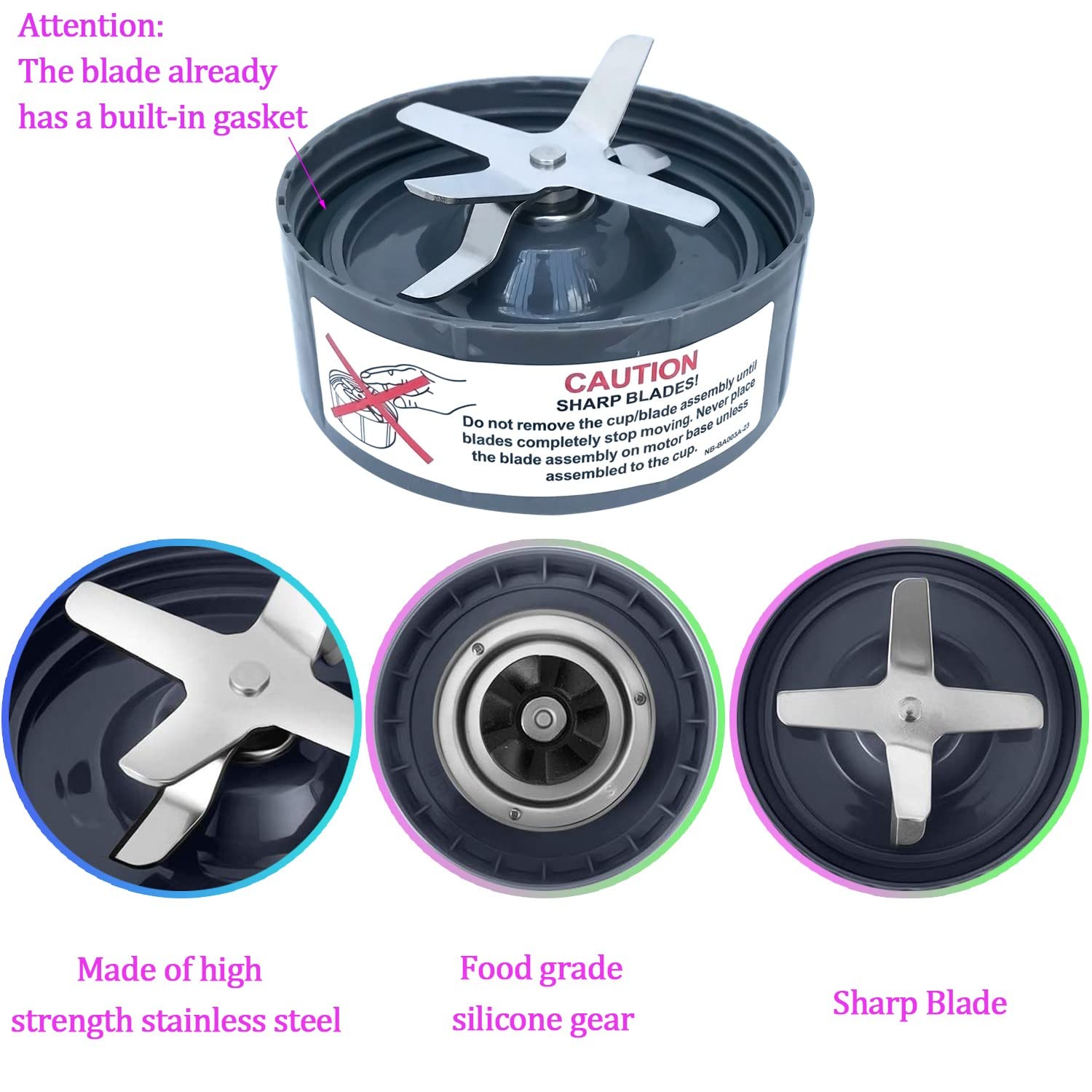 UPGRADE Replacement Blender Blade for NutriBullet 600W 900W - High Performance Stainless Steel Blades - Perfect for Smoothies, Protein Shakes & Food Prep
