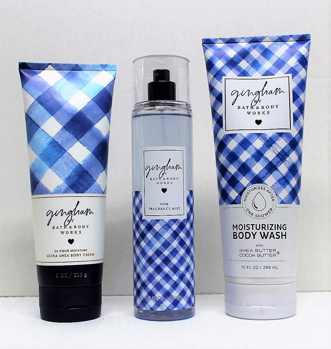 Gingham 3-Piece Gift Set - Ultra Shea Body Cream, Fragrance Mist & Moisturizing Body Wash | Perfect for Self-Care, Spa Days & Thoughtful Gifting (2019)