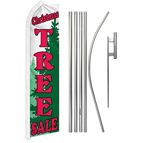 Christmas Tree Sale - Super Flag & Pole Kit for Holiday Decorations, Outdoor & Indoor Use, Patriotic Display, Garden & Yard Decor