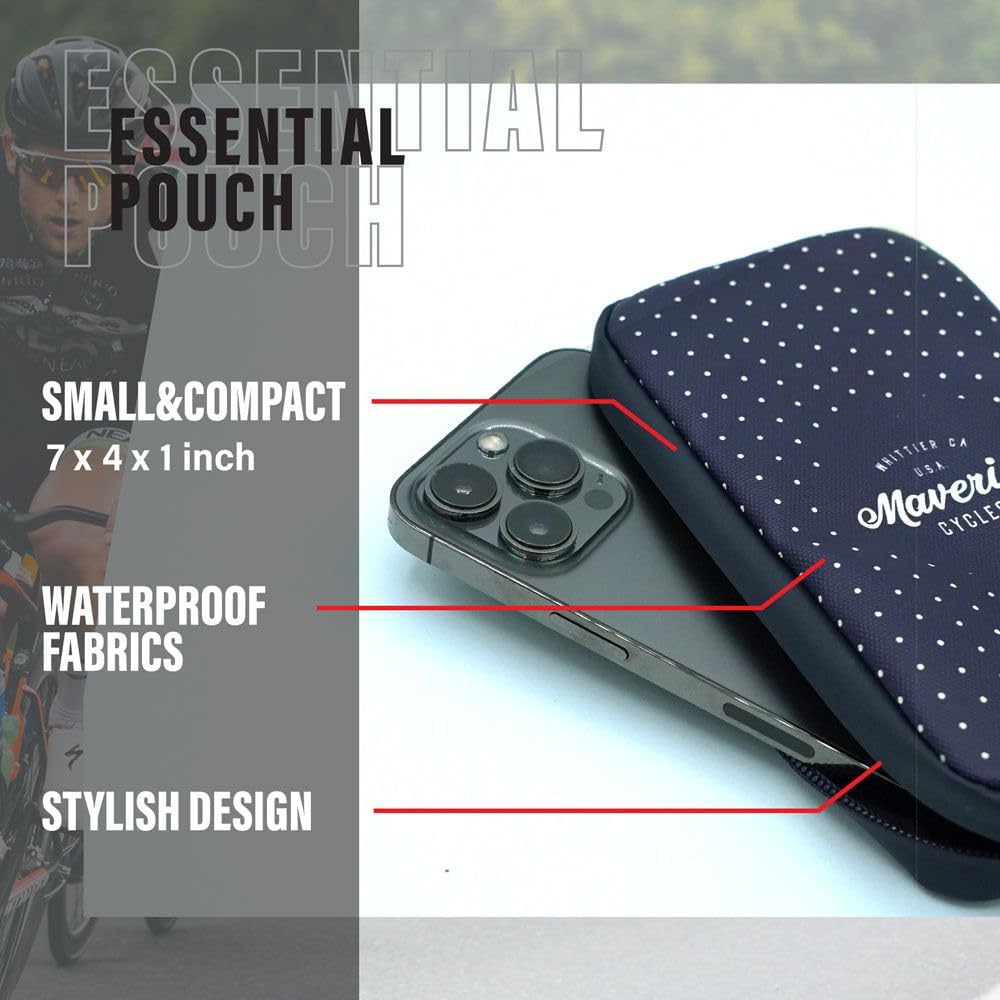 Waterproof Bike Wallet Essentials - Travel Case for Mountain & Road Bikes | Cycling Phone Pouch & Card Holder (Polka Dots) | Perfect for Commuting, Cycling Trips & Outdoor Adventures