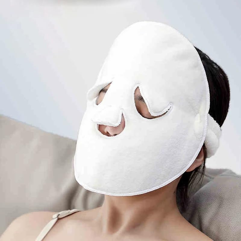 2 Pack Reusable Face Towel Mask - Coral Fleece Hot & Cold Facial Steamer for Moisturizing & Spa Skin Care - Women & Girls (Perfect for Relaxation, Skincare Routine & At-Home Spa Treatments)