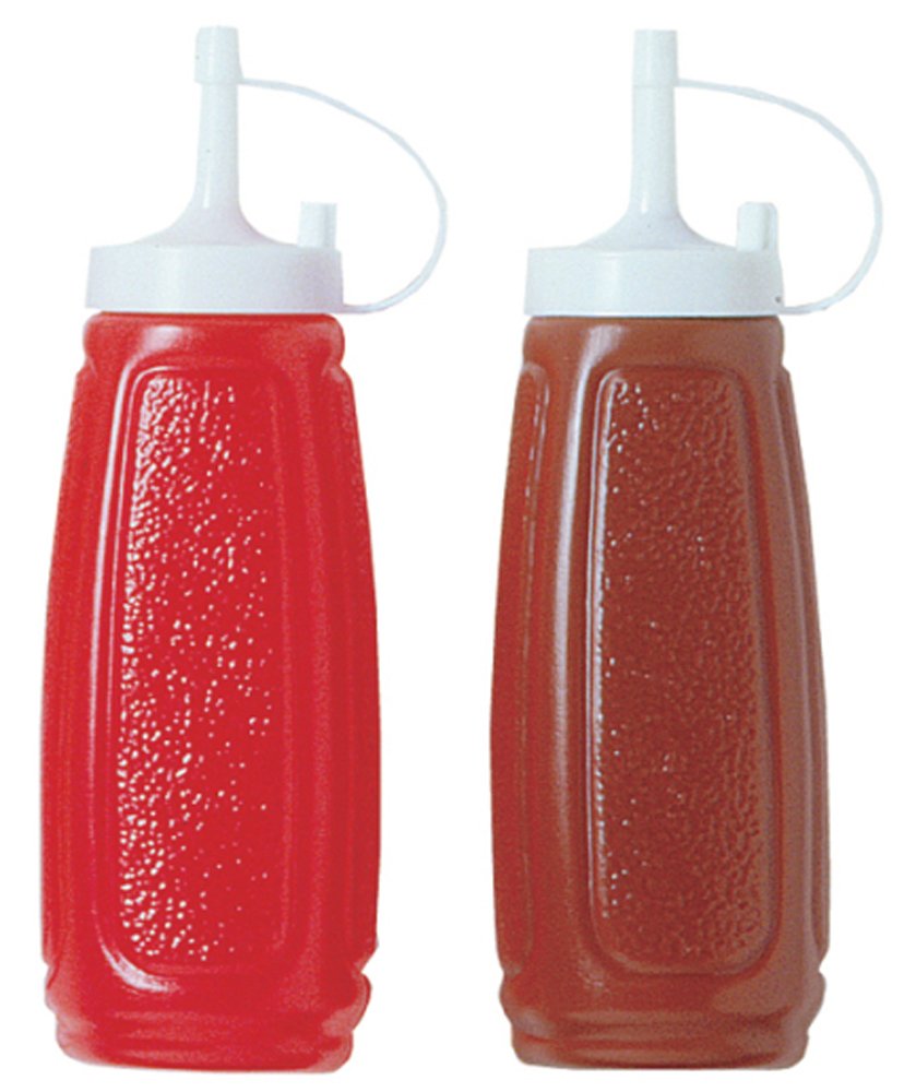 Chef Aid 2 Plastic Squeeze Sauce Bottles - Leak Proof Condiment Dispensers for BBQ, Grilling & Outdoor Dining - Perfect for Ketchup, Mustard & Salad Dressing