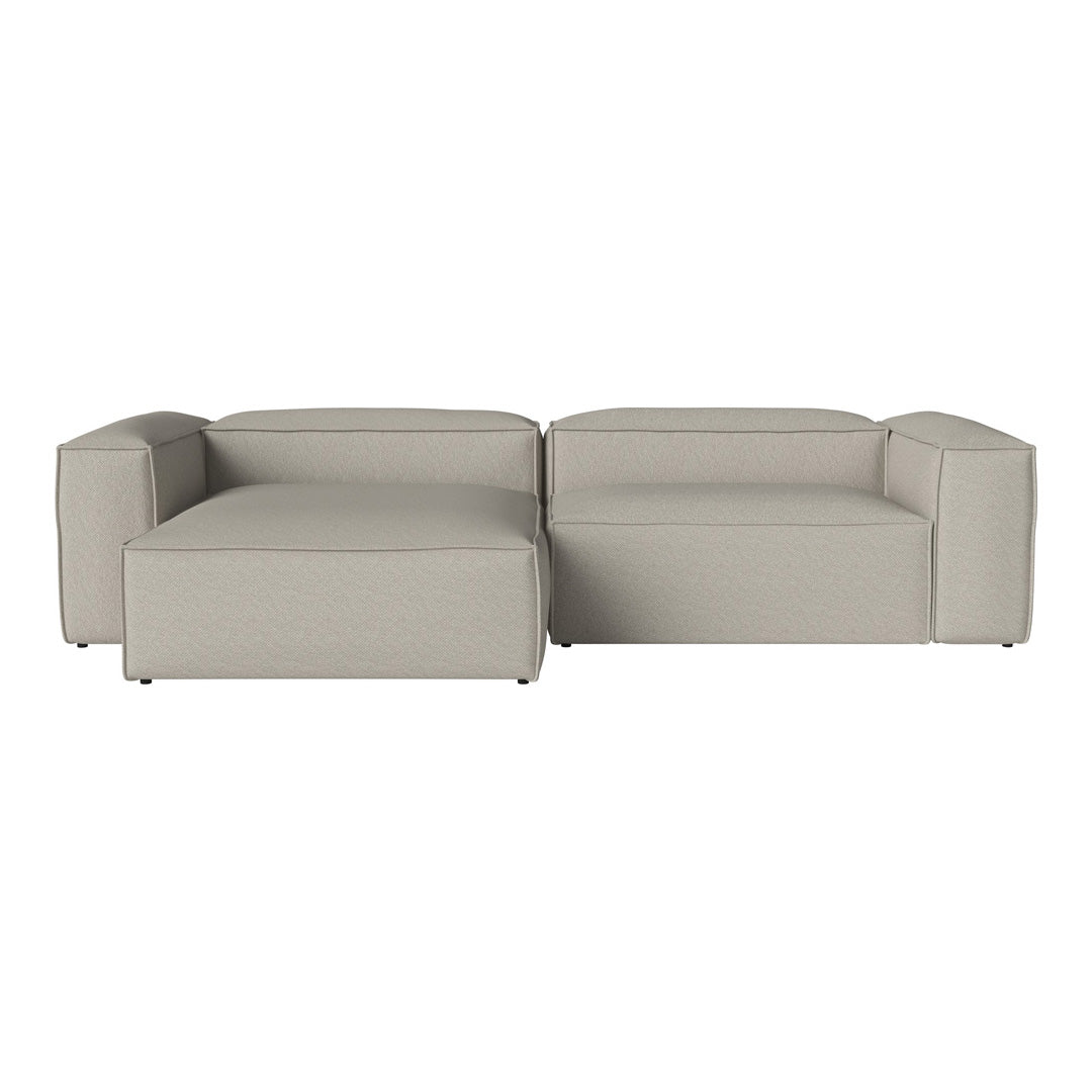 Cosima 2-Seater Sofa with Chaise Lounge - Modern Fabric Sectional Couch for Small Spaces, Living Room & Apartment Furniture (Gray) - Perfect for Relaxing, Entertaining & Small Space Living