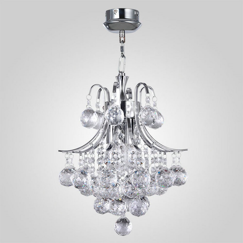 30cm Chrome Finish Mini 3-Light Modern Chandelier for Dining Room - Elegant Lighting for Home Decor, Kitchen Island & Bedroom Ambience