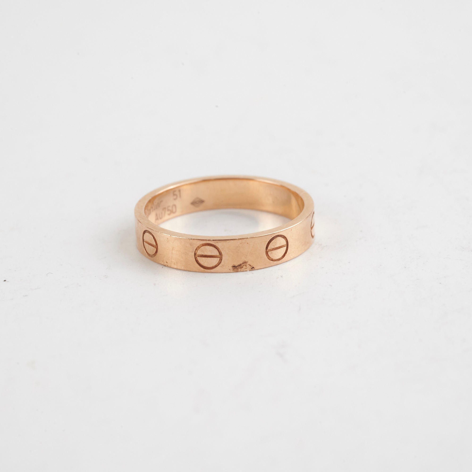 Cartier Love Ring 18K Pink Gold Size 51 - Luxury Wedding Band for Women, Romantic Anniversary Gift for Her, Perfect for Engagements & Special Occasions
