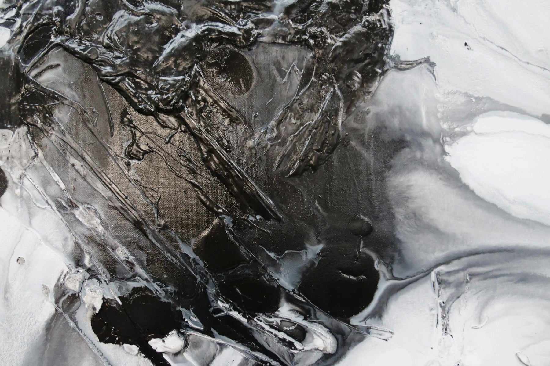 120cm x 120cm Black & White Textured Abstract Canvas Painting - Modern Wall Art for Living Room, Bedroom & Office Decor