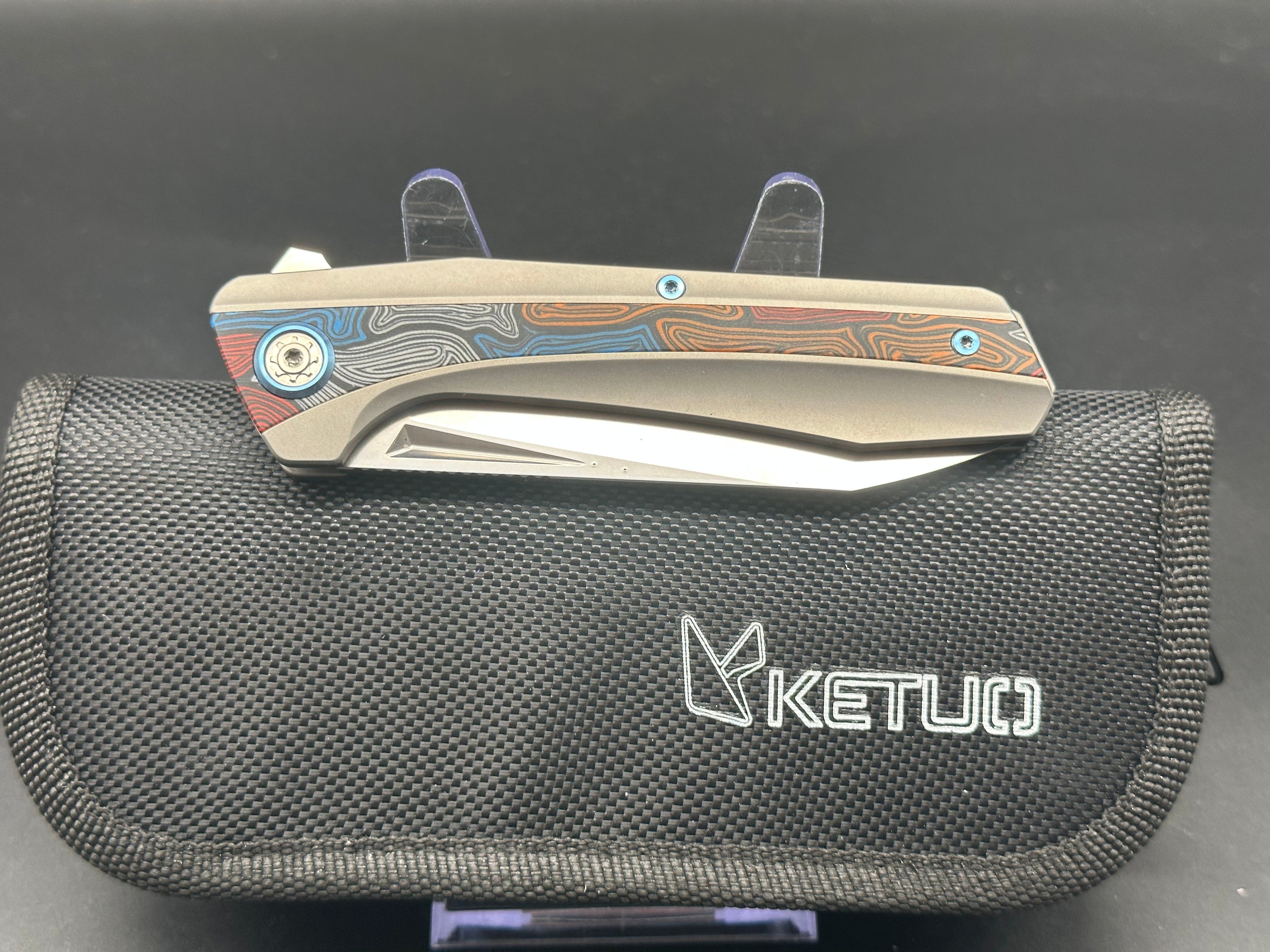 Premium Ketuo Telson Titanium Folding Knife with M390 Steel Blade & Colorful G10 Handle - Perfect for EDC, Outdoor Adventures, Camping, and Survival Gear
