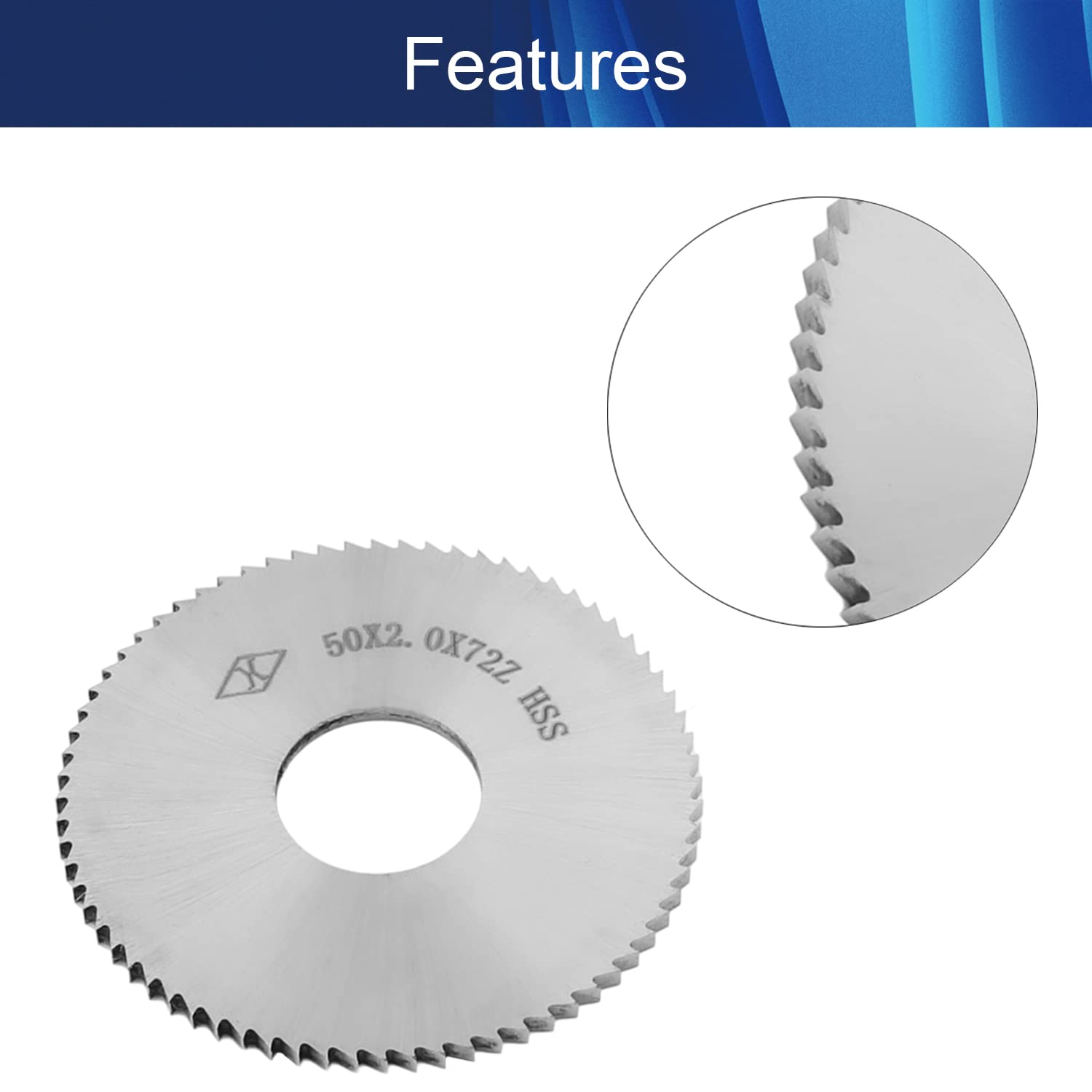 2 Inch HSS Metal Cutting Saw Blade - 50mm x 16mm x 2mm, 72 Teeth for DIY & Metalworking