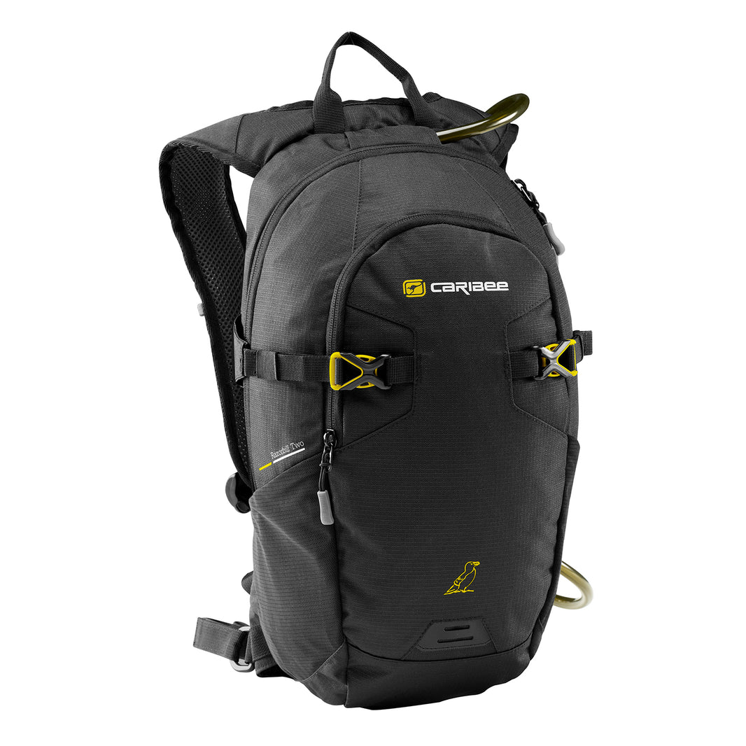 Caribee Razorbill Two 2L Hydration Backpack 18L - Lightweight Hiking Daypack for Outdoor Adventures, Camping & Travel - Black