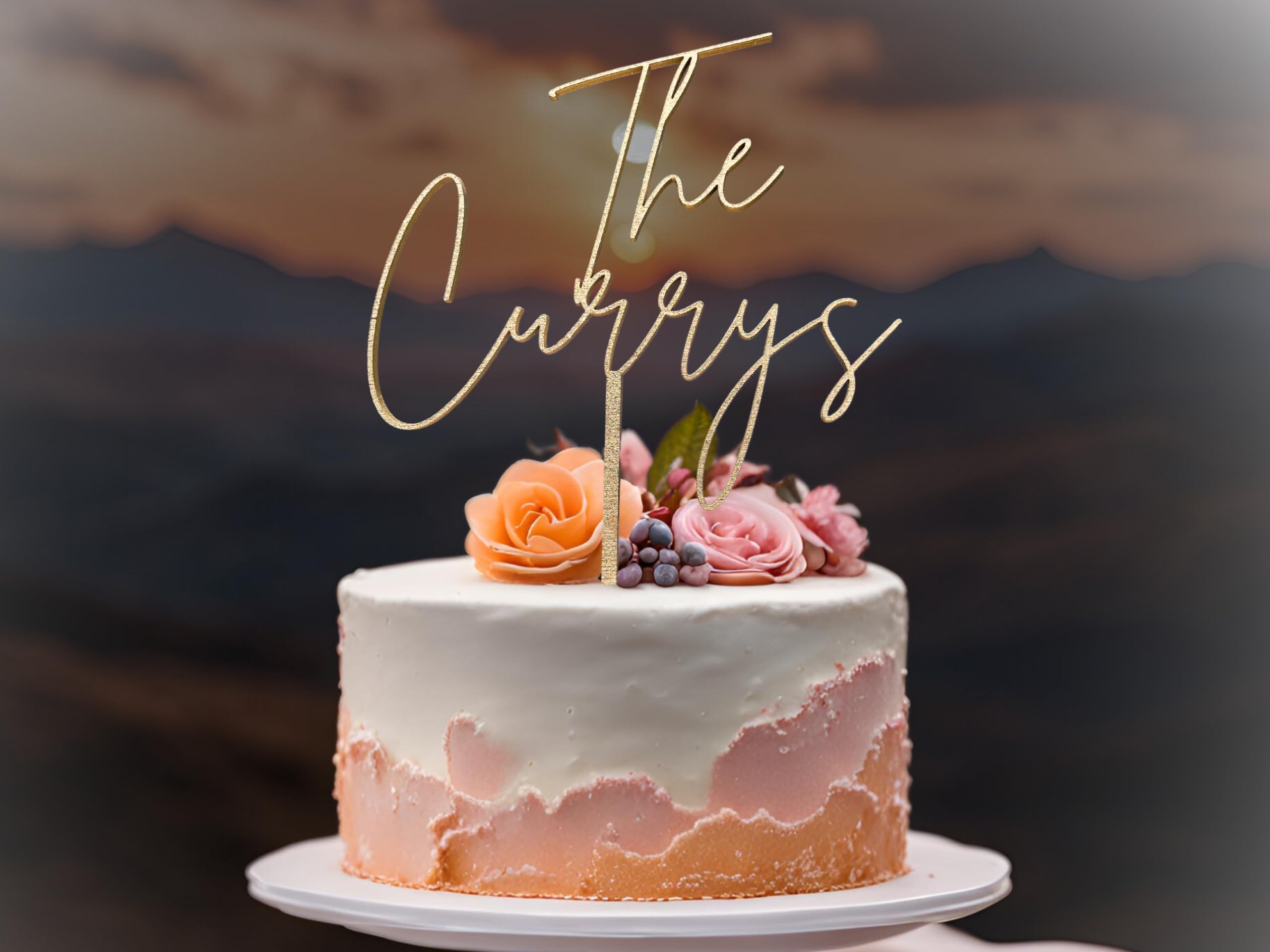 Personalized Wedding Cake Topper - Custom Couples Name & Date - Bride & Groom Cake Decor - Perfect for Anniversaries, Weddings & Special Occasions - Great Gift Idea for Newlyweds & Couples Celebrating Love