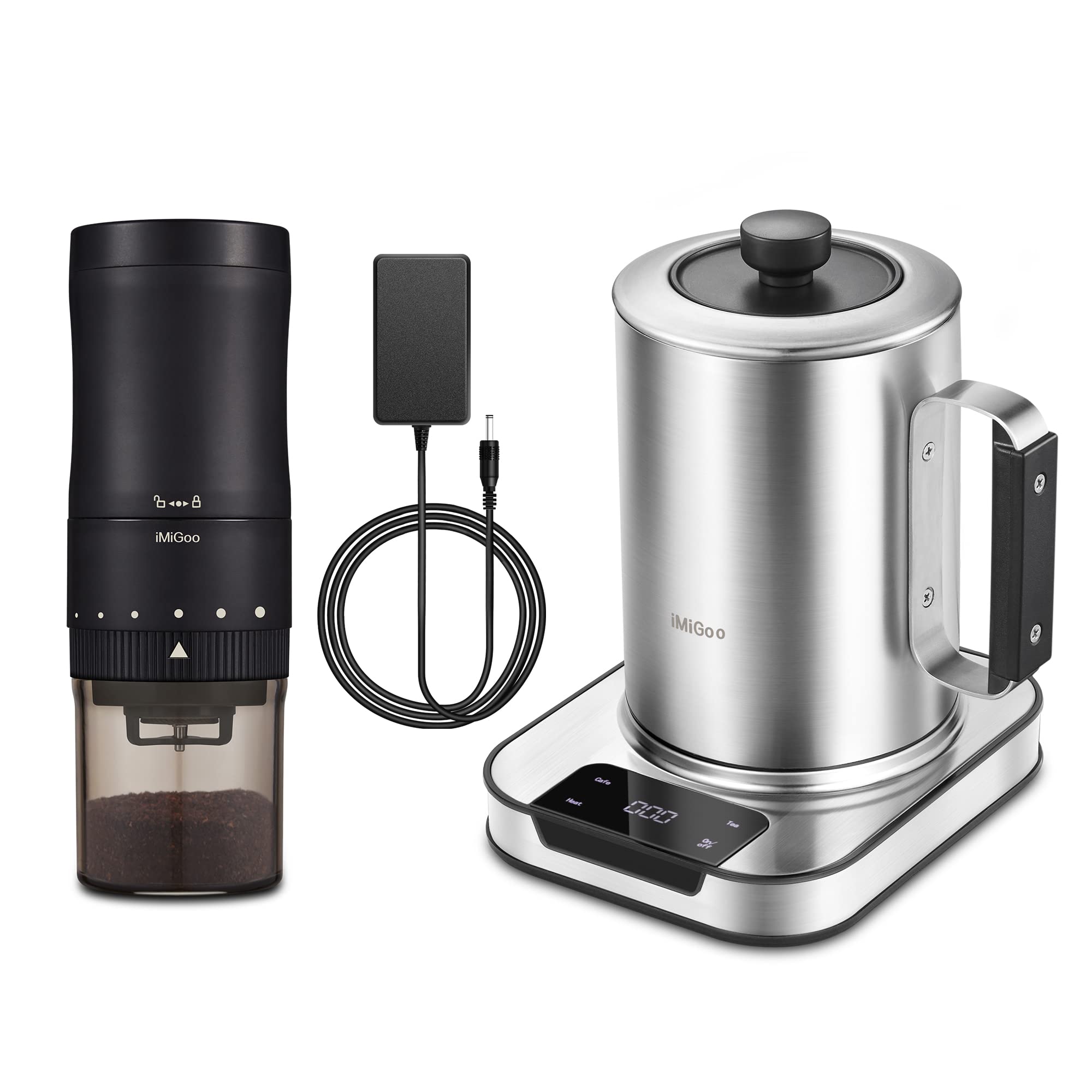 Best Electric Coffee Percolator & Grinder Set - Fast Brewing & Fresh Ground Coffee - Perfect for Home, Office & Camping Use