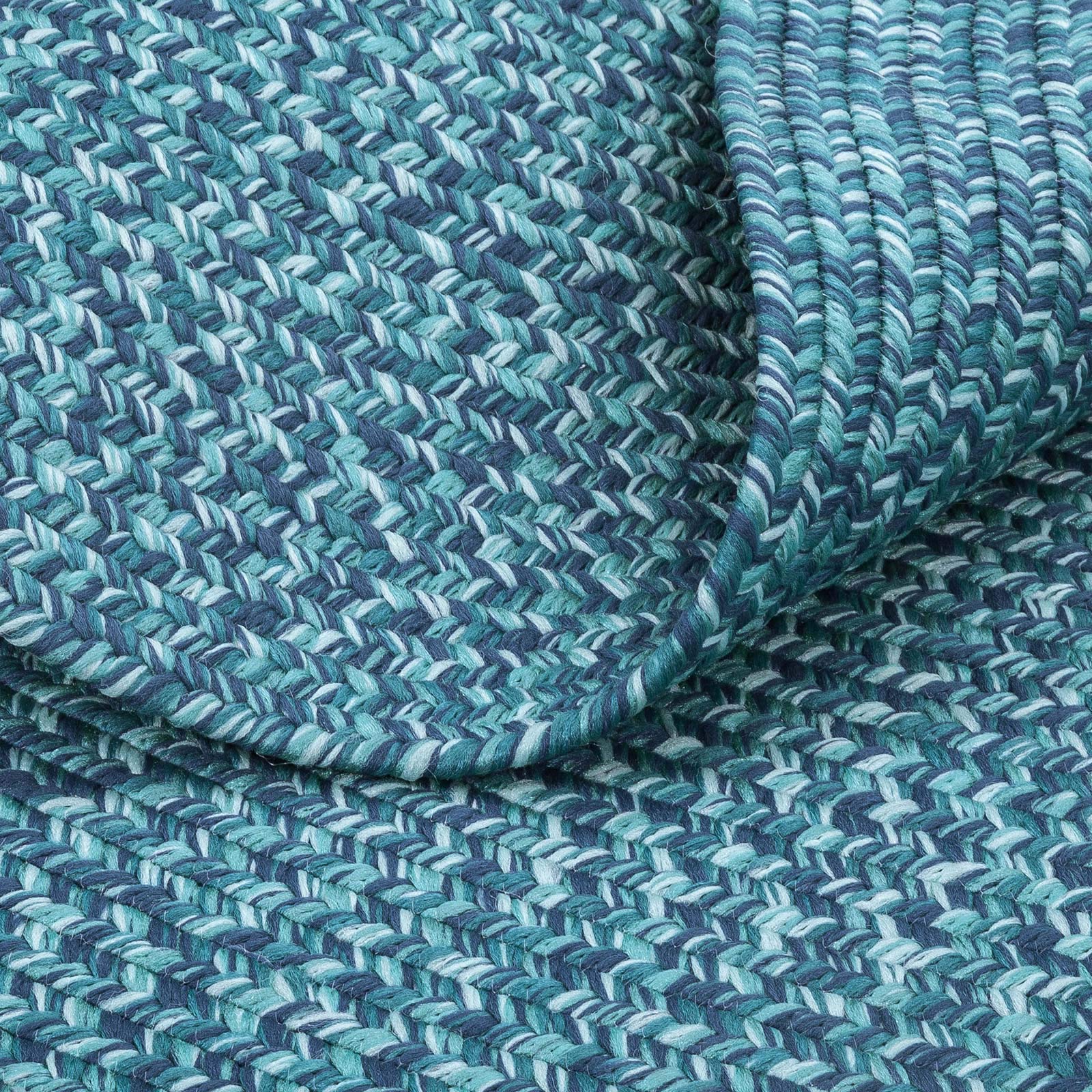 DECOMALL Azure Braided Indoor Outdoor Area Rugs - 8' x 10' Oval Non-Slip Rug for Patio, Living Room, Bedroom - Waterproof & Durable Blue Decorative Rug for Home & Garden