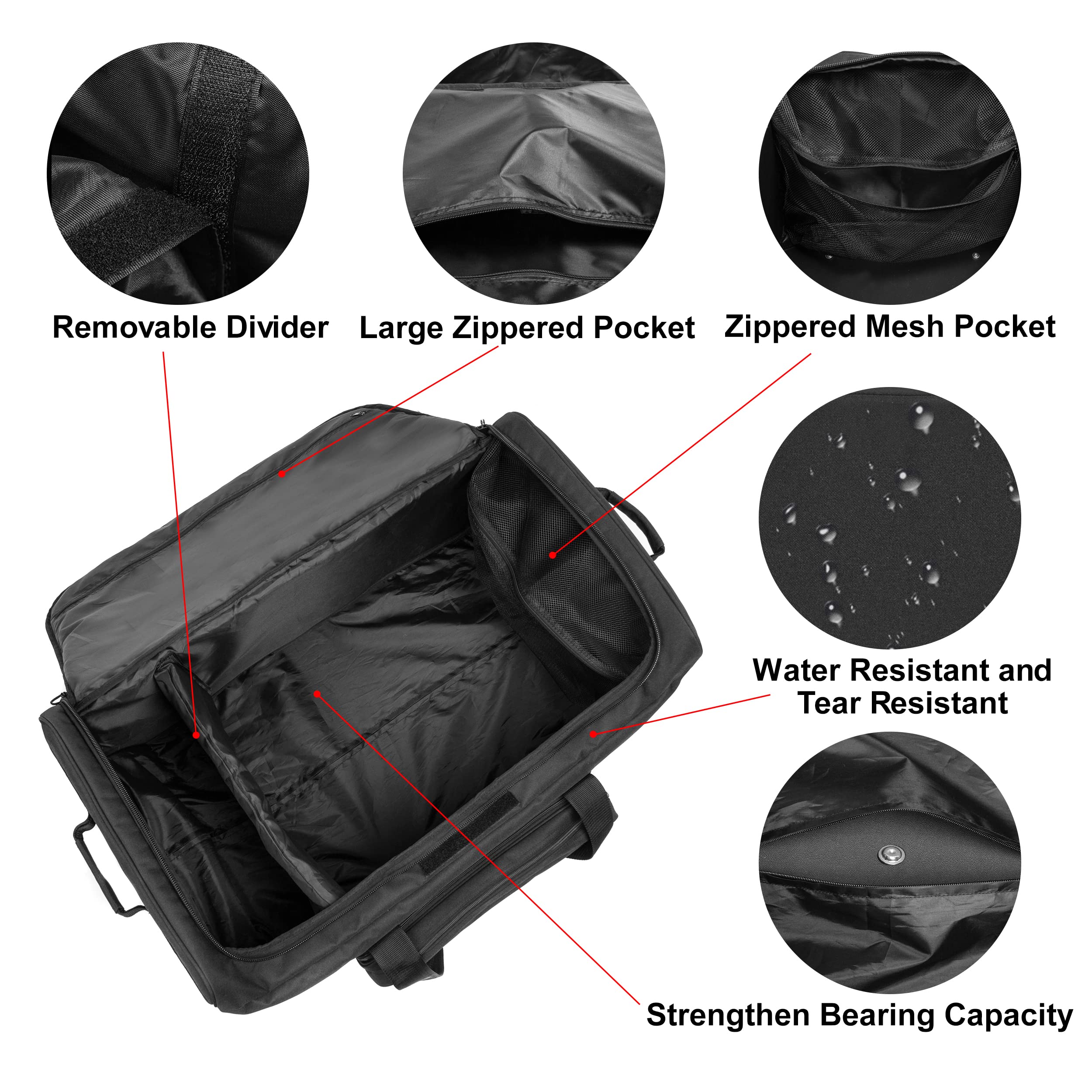 120L Tactical Duffle Bag with Wheels - Large Rolling Military Gear Bag with Handle for Travel, Camping & Outdoor Adventures (Black)