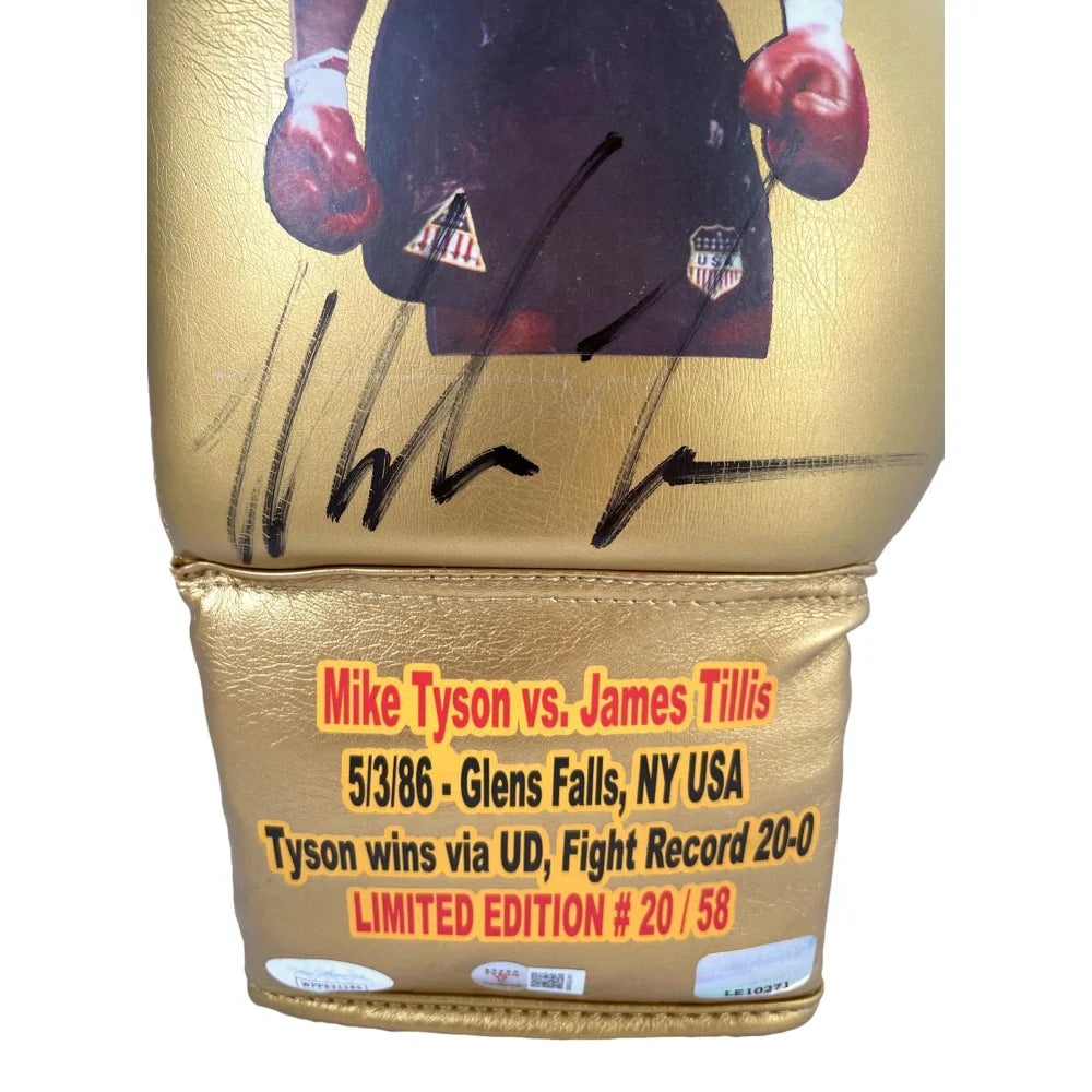 Mike Tyson & James Quick Tillis Dual Signed Boxing Glove - Limited Edition 20/58 - Authentic Collectible for Boxing Fans & Memorabilia Enthusiasts - Perfect for Display in Sports Bars, Man Caves & Collections