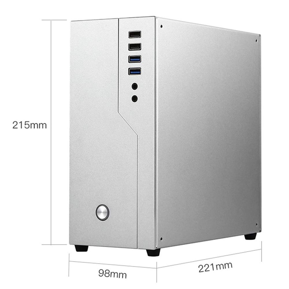Compact Mini ITX PC Case - All Aluminum HTPC Chassis with Single Slot PCIe Support for Home Theater & Office Desktop Computers | Perfect for Gaming, Media Centers & Workspaces