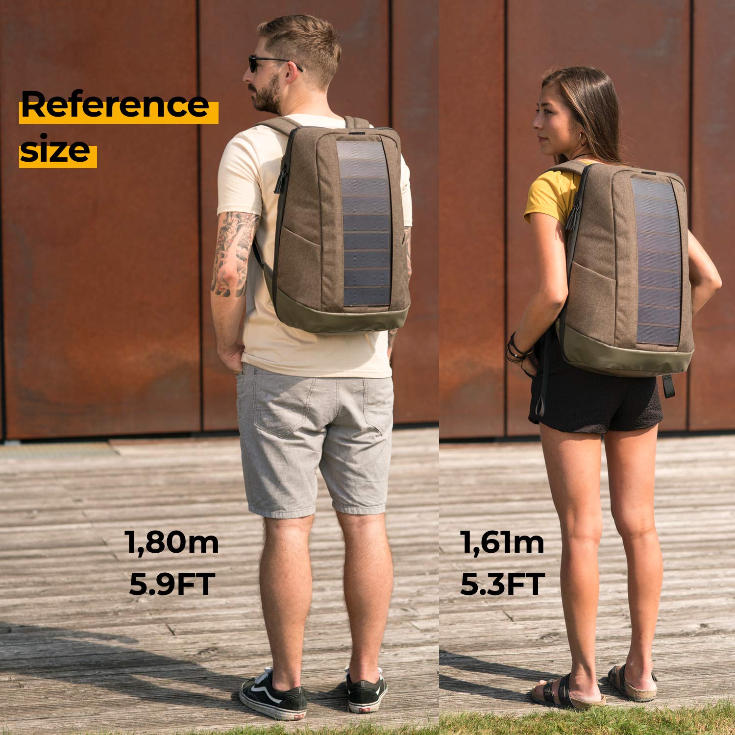 Sunnybag Iconic Solar Backpack with 7W Integrated Solar Panel & USB Port | 20L Water-Repellent Recycled Laptop Backpack Fits 17